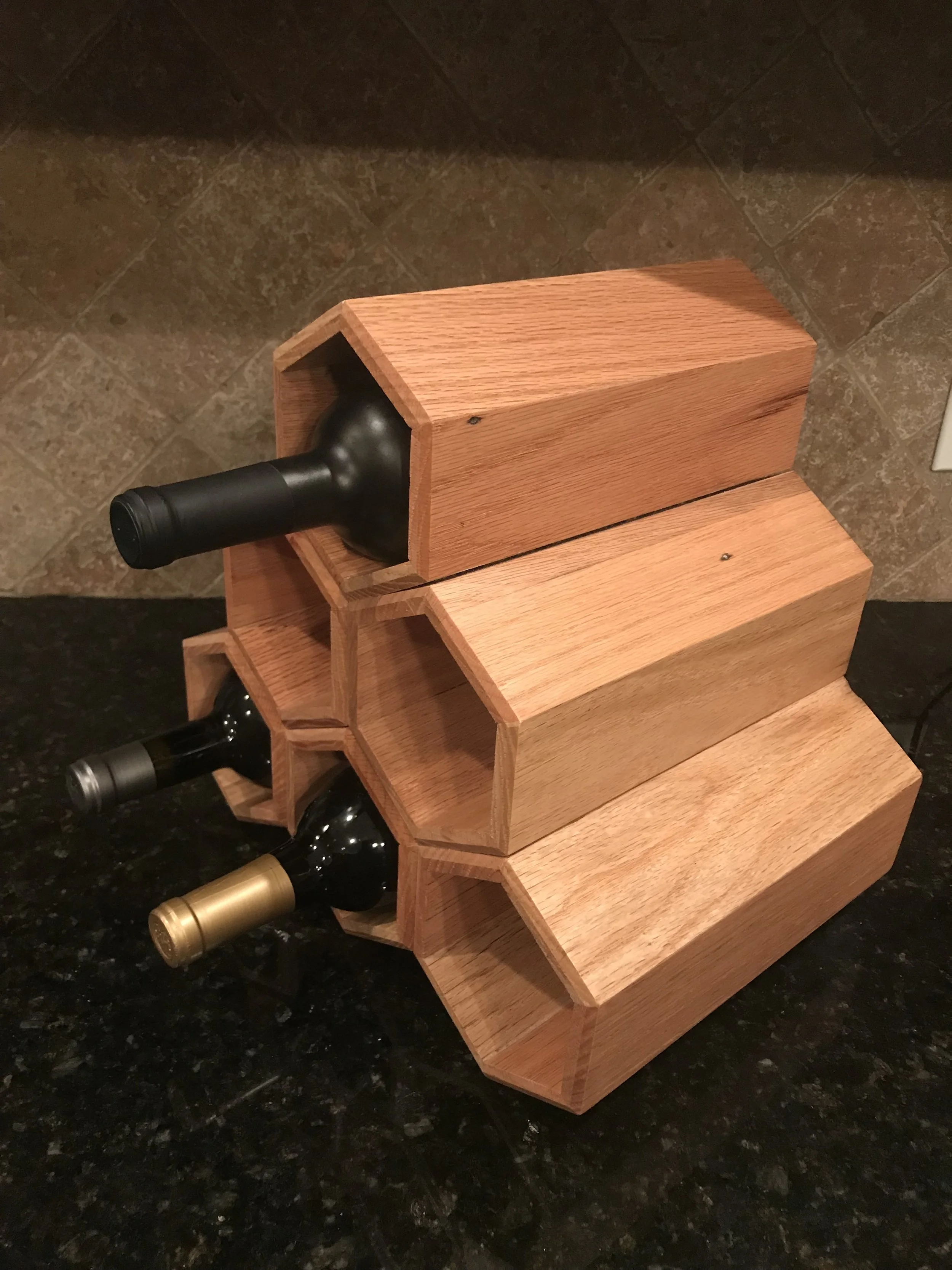 Hexagonal Wine Rack | White Oak