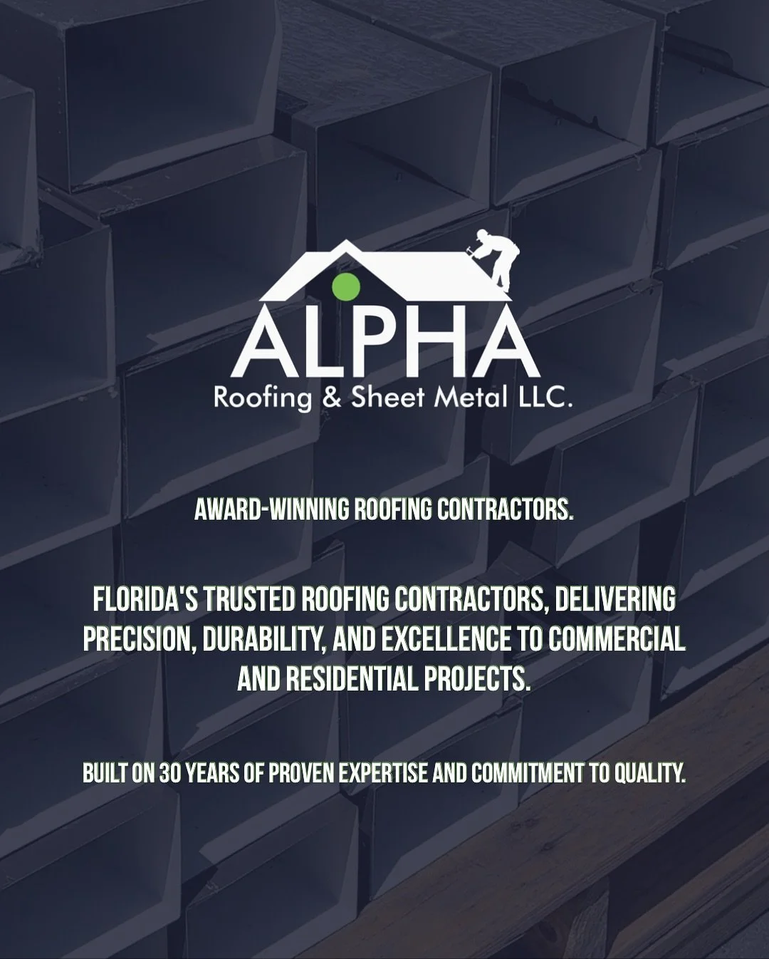 Award-winning roofing contractors delivering precision, durability, and excellence across Florida. With 30 years of proven expertise, Alpha Roofing &amp; Sheet Metal provides expert roofing solutions for both commercial and residential projects. ​🛠️