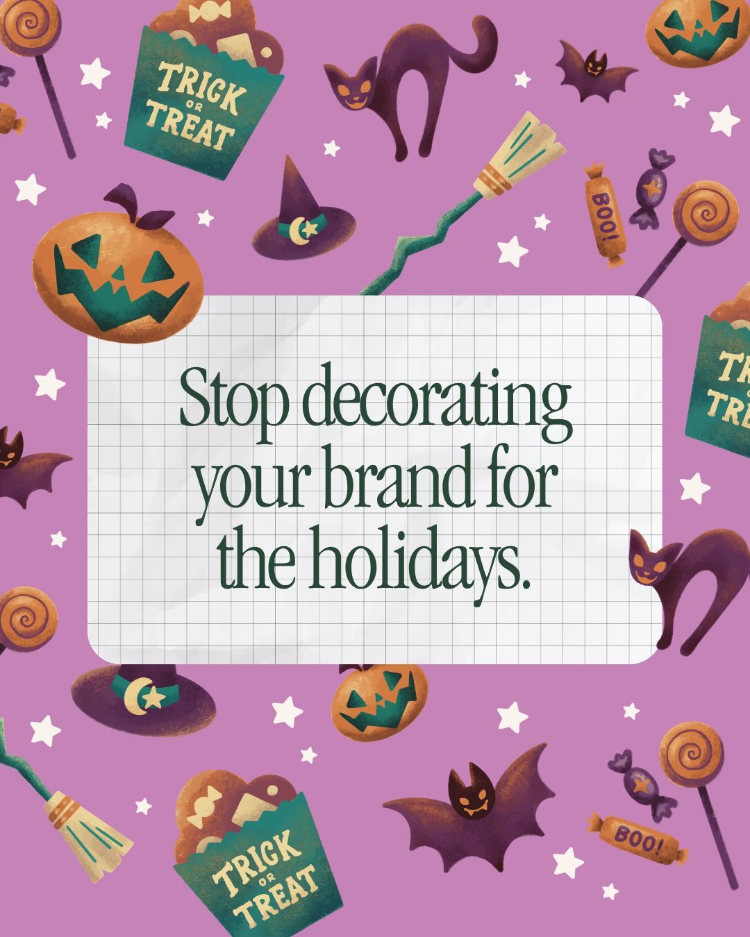 Dearly beloved, we are gathered here today to mourn&hellip; your brand identity.⁠
⁠
Cause of death? Canva holiday templates.⁠
⁠
It started innocently enough. One little pumpkin graphic. A spooky font. A few festive templates. But one thing led to ano