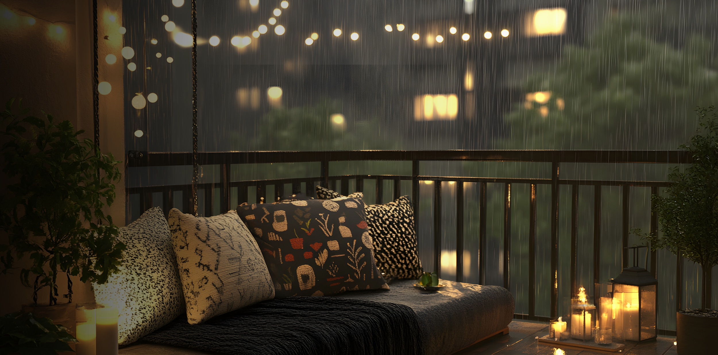 Mountain range with lake and cloudy sky