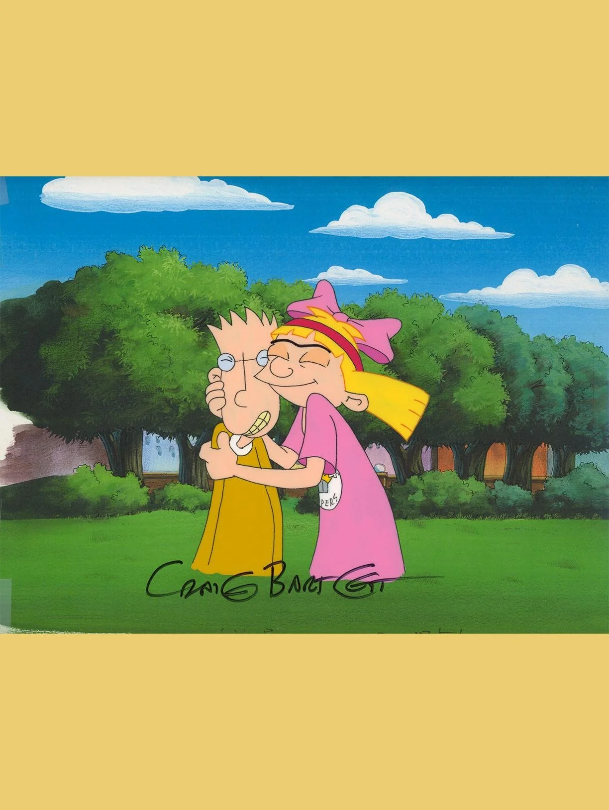 Helga Hugs Brainy Production Cel