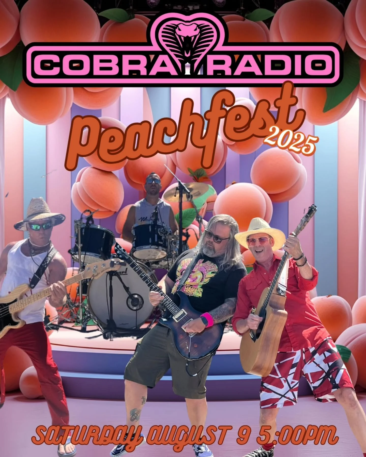 Peachfest!  We play 5:00 Saturday!  Free!  Crushxo, Econoline Crush, and the legendary Sloan to follow!  Family friendly! 

Let's goooo! 🐍 📻

Also huge thanks to @spiritbeachcantinaosoyoos for a wild night, easily the most scenic gig of the year, g