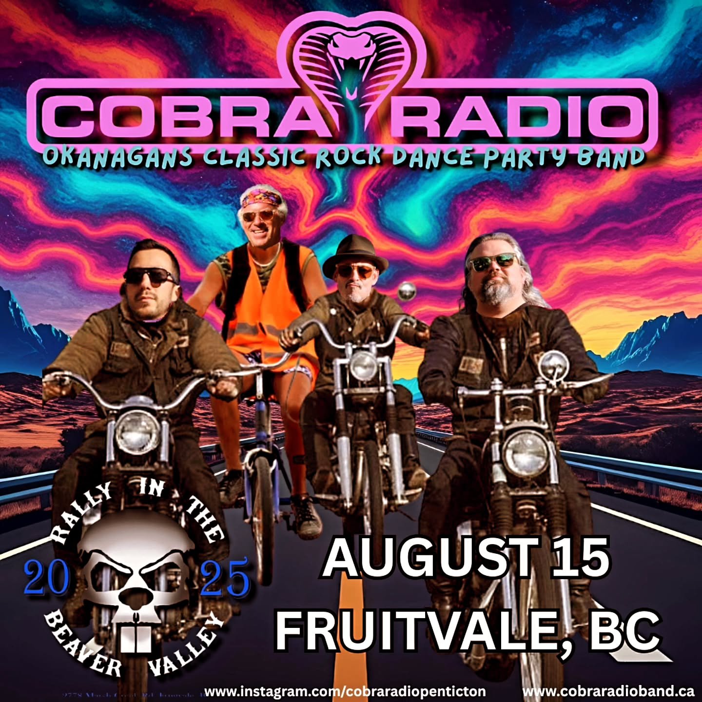 The party keeps on rolling!  This time we're revving it up down to the Kootenays to party w the awesome folks at the Rally in the Beaver Valley! 

@beavervalleybikerrally

Tune in, turn up and Crank the Cobra! 🐍 📻