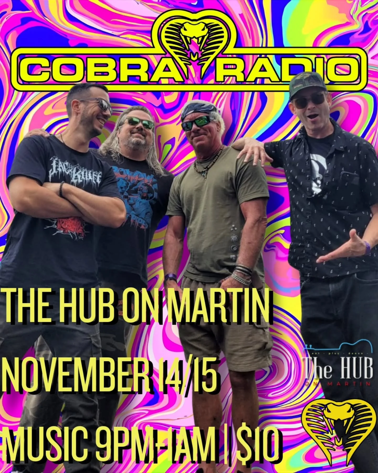 We're back!  Nov 14/15 Okanagans Premier Classic Rock Dance Party of Cobra Crankers returns to the Hub on Martin! 

@bencaplanmusic show has been been moved from the Dream to the Hub and will be going on 6:30 until 8:30 on the Saturday and we'll get 