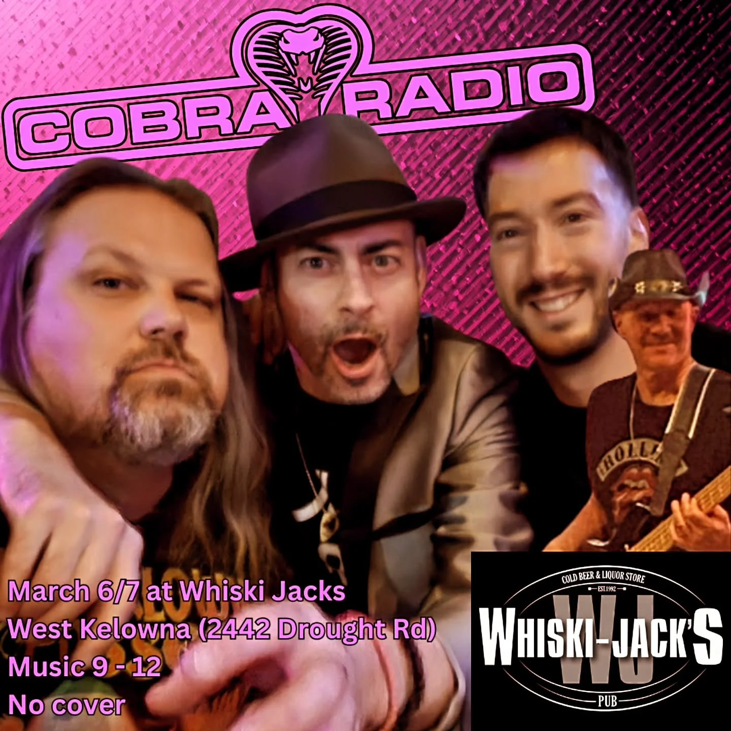 Cobra Radio had a weekend off, so 3/4 of us checked out Forty Foot Fred last Friday (Dave was busy in Kelowna playing w the Ray Roper Collective) and it's fair to say our memories of the evening are about as blurry as this photo!  Fantastic night out