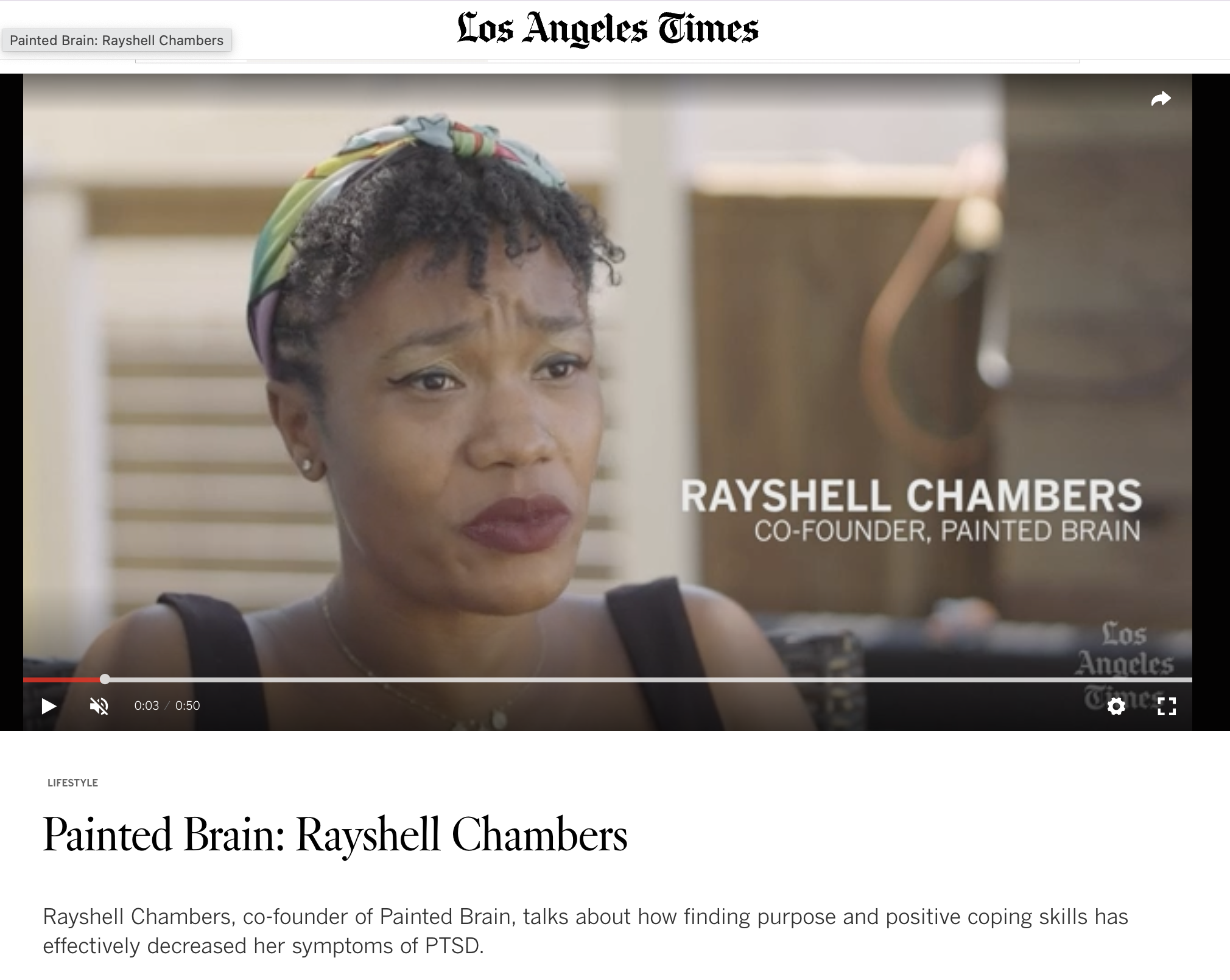 In the Press: Rayshell Chambers Featured in LA Times