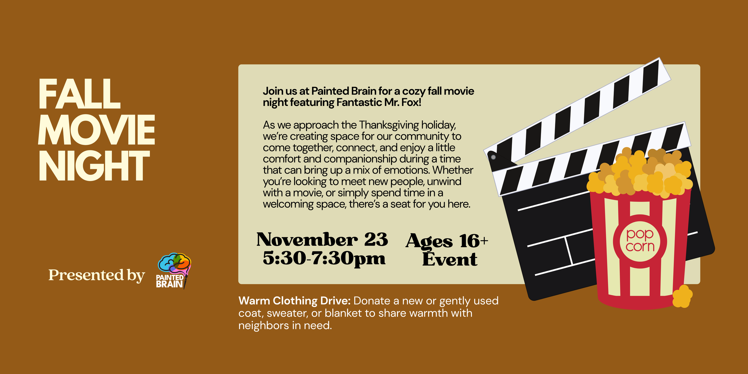 Fall Movie Night at Painted Brain's Community Center!
