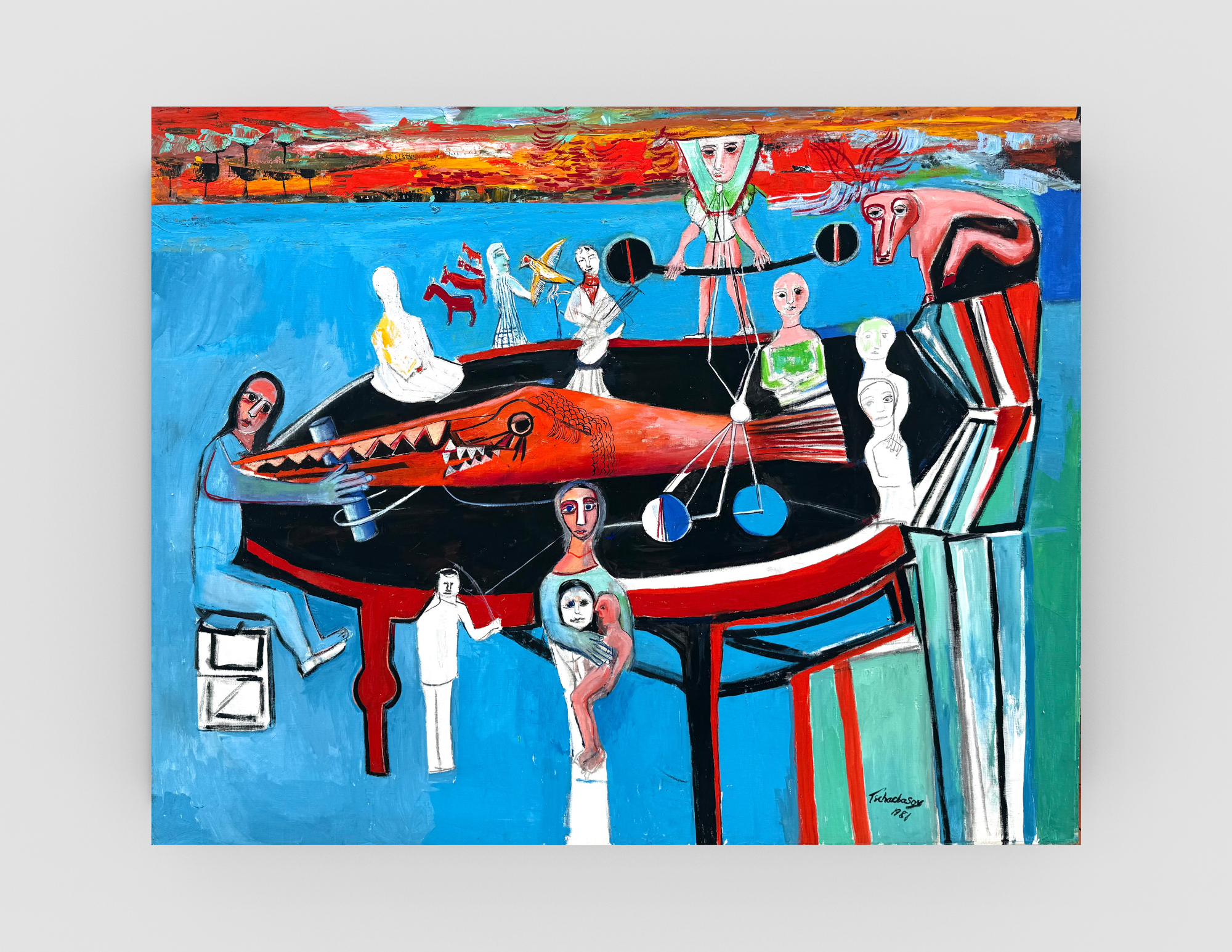 TSCHACBASOV , NAHUM, Untitled, 1981, Acrylic on canvas, 54 x 67 inches