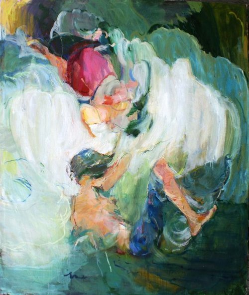 LEPP, CATHERINE, Diver 1 , 60 x 72 in, oil on stretched canvas