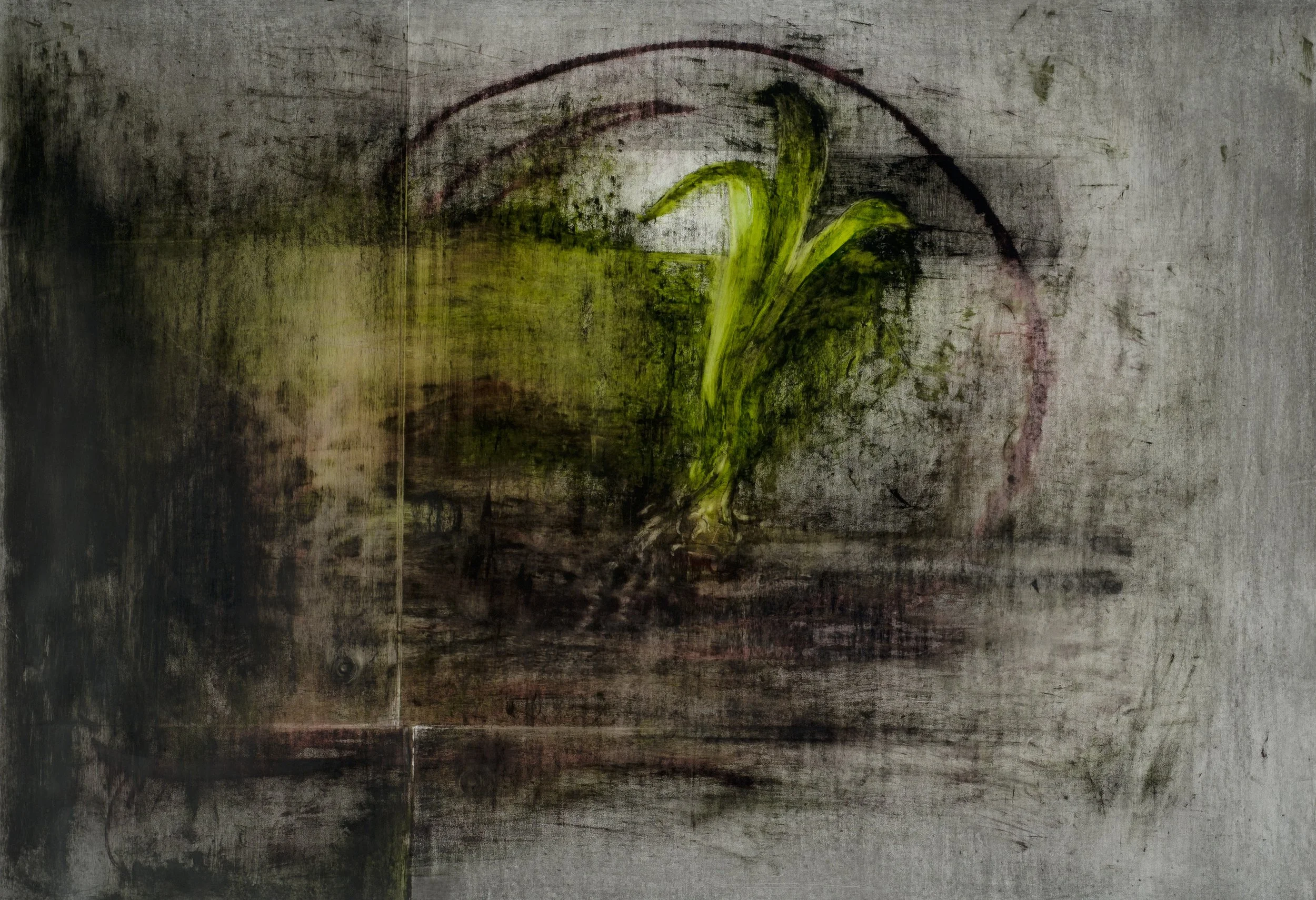 LEE, HUI CHI, In Praise of Shadow 1, 2023, Oil stick & graphite on paper, 25.5 x 34.5 inches
