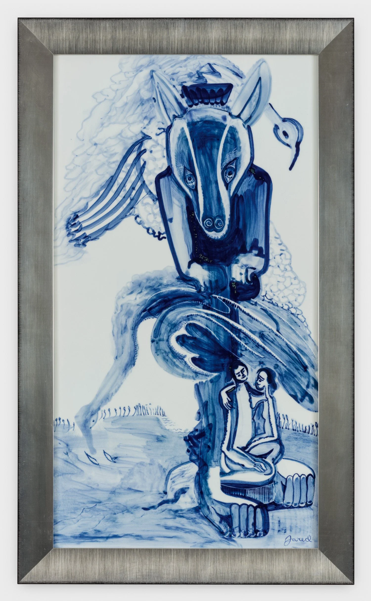 Guarding, 2013, Porcelain panel, 35.5 x 21.25 inches
