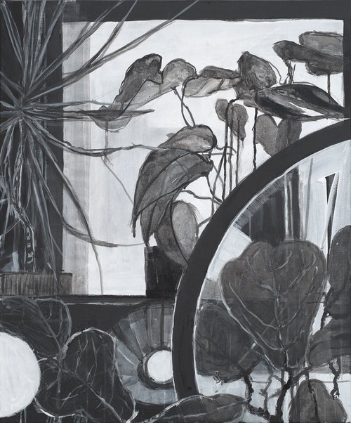 LEPP, CATHERINE, Mirror, Window, Anthurium and Figs, 2024, acrylic on canvas, 20 x 24 in.