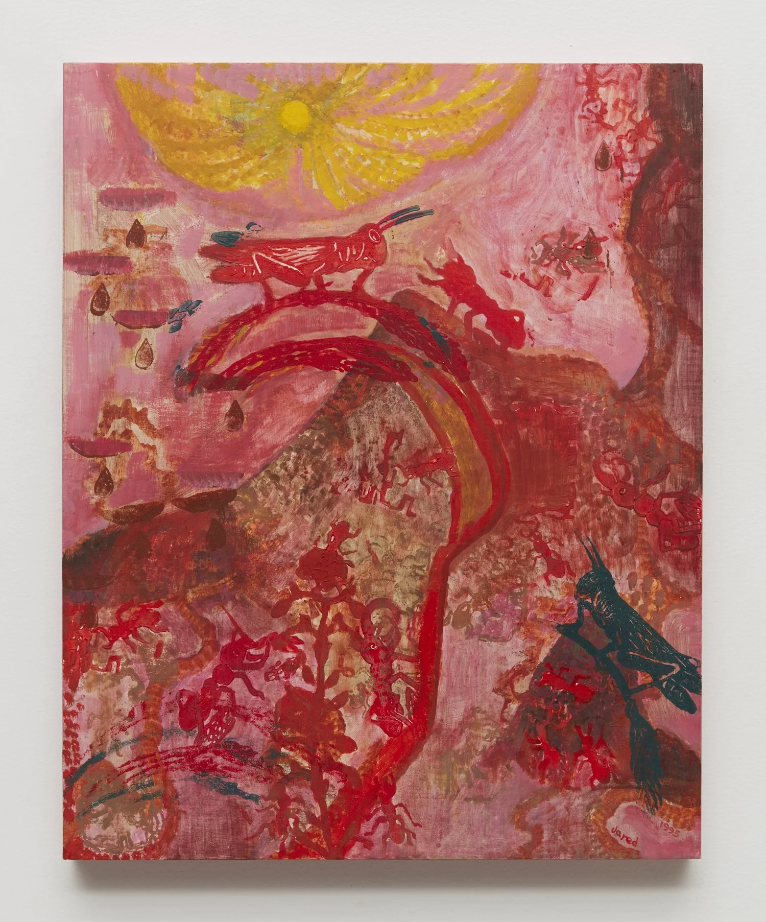 The Ant & the Grasshopper, 1995, Egg tempera on linen lewan, 19.88 x 16 inches
