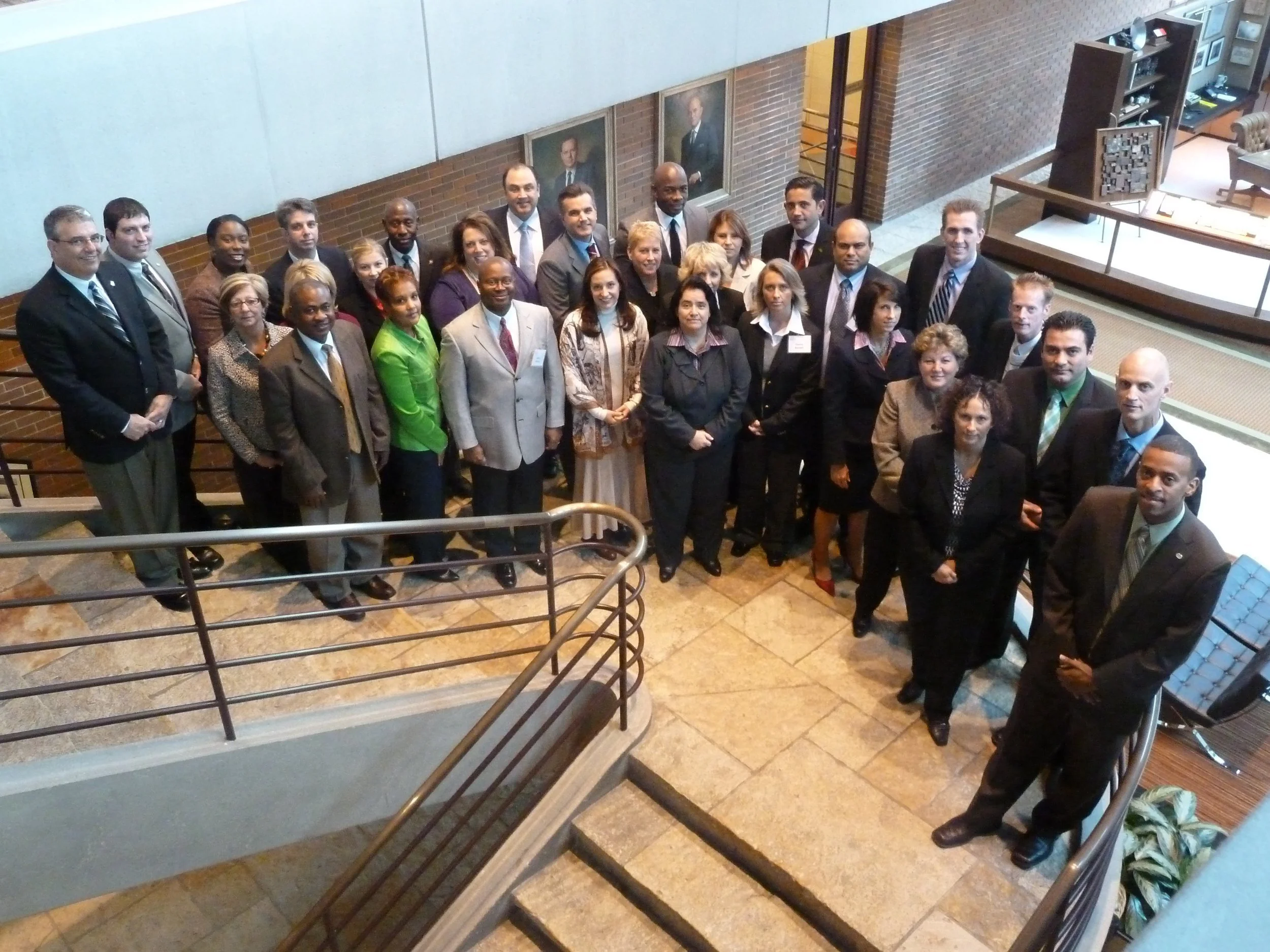 Mike at Work Group Shot on Stairs P1000674.jpg