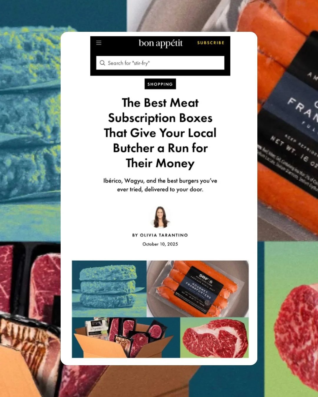 @kowsteaks featured in @bonappetitmag as one of the top meat subscriptions, specifically for the best authentic Wagyu experience. The perfect holiday gift! 🎁✨