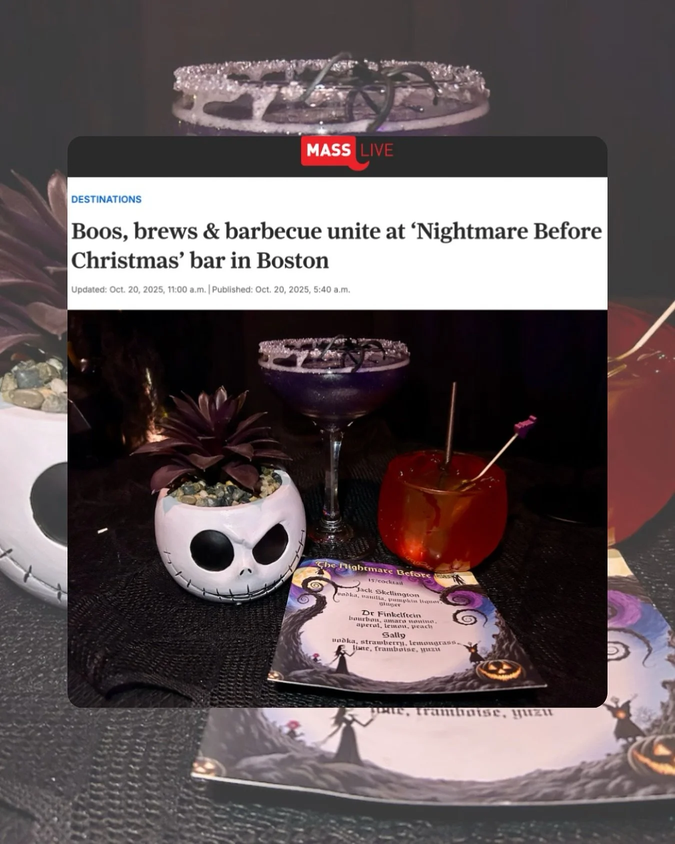 Thank you @masslive and @davidcifarelli for visiting @playpkl&rsquo;s Halloween-themed bar! 🎃👻