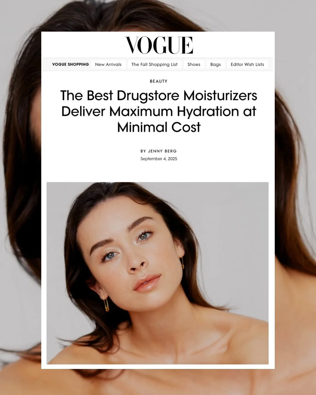 My fabulous client Michelle Ventresca, founder of @livebyskin was featured in the iconic @voguemagazine as a skincare expert sharing her recommendation on the best drugstore moisturizers. 

This was the FIRST story I secured for Michelle. Talk about 