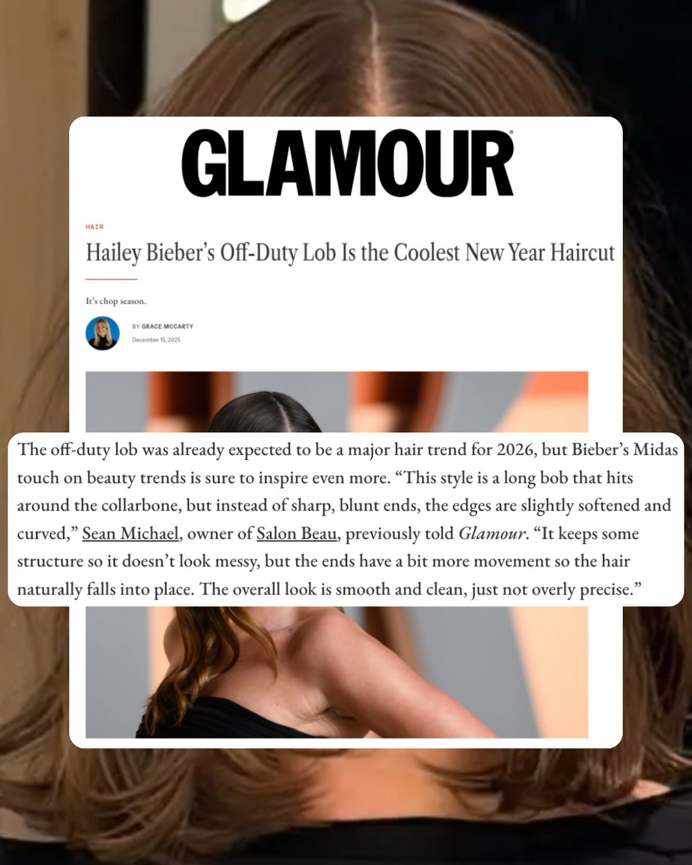 @seanmichaelhair x @glamourmag x @haileybieber