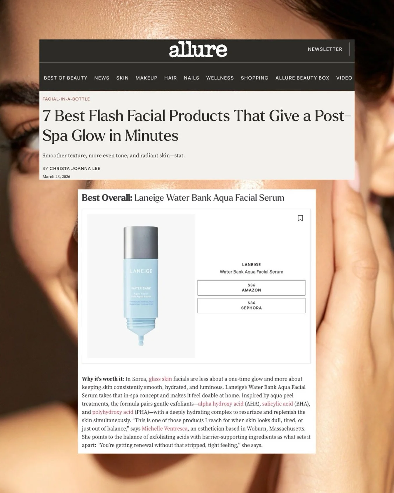 Another great placement for Michelle Ventresca, founder of @livebyskin 🤍

She was tapped by @allure as an expert source in their roundup of the best flash facial products, sharing insight on achieving that instant, post-facial glow at home.