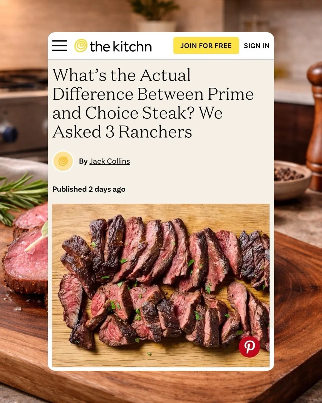 Jon Urbana, founder of @kowsteaks, was featured in @thekitchn as a rancher voice explaining the differences between beef grades, highlighting how marbling and feeding practices impact quality and flavor.

This type of expert commentary not only build