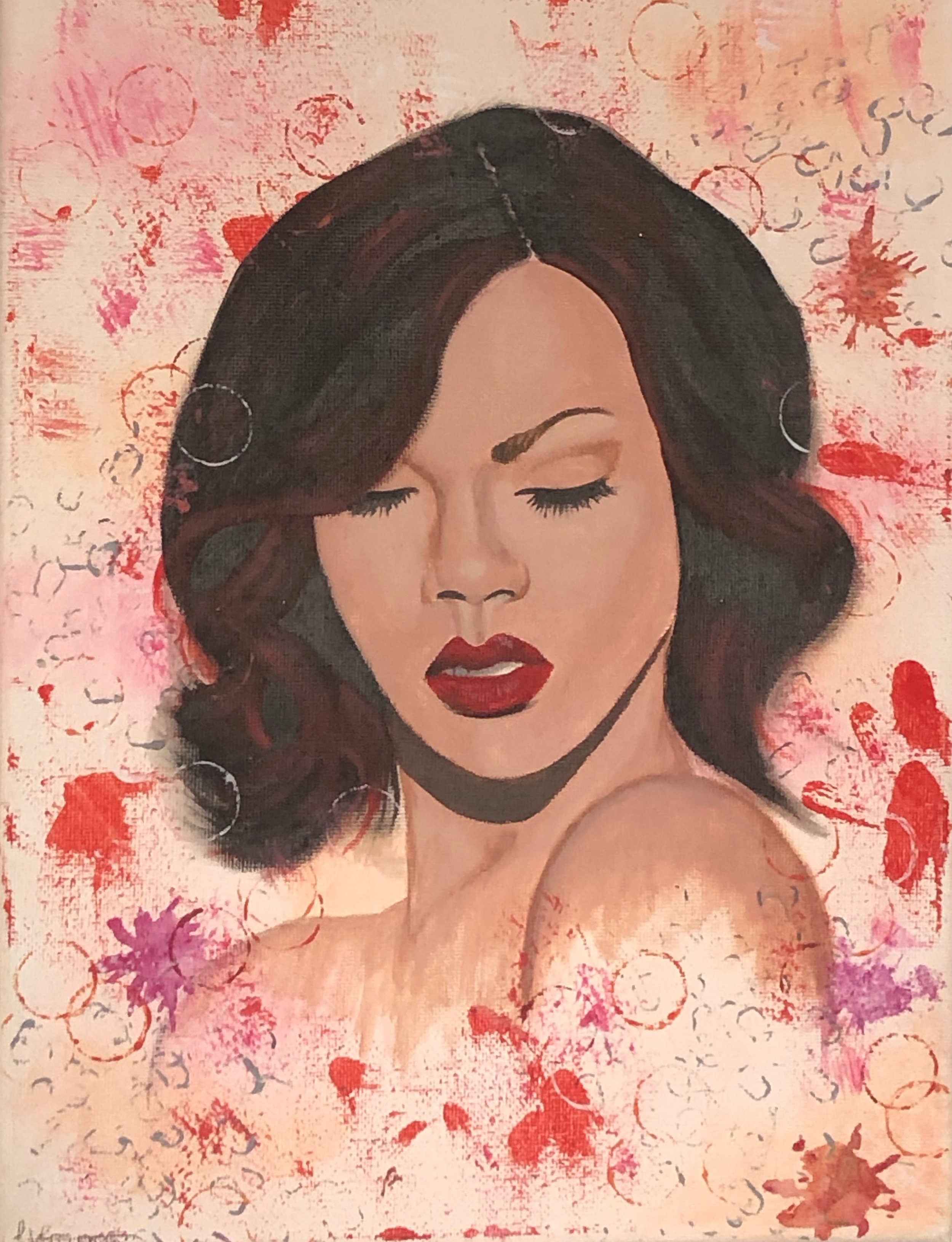 A4 Rihanna Portrait on Canvas