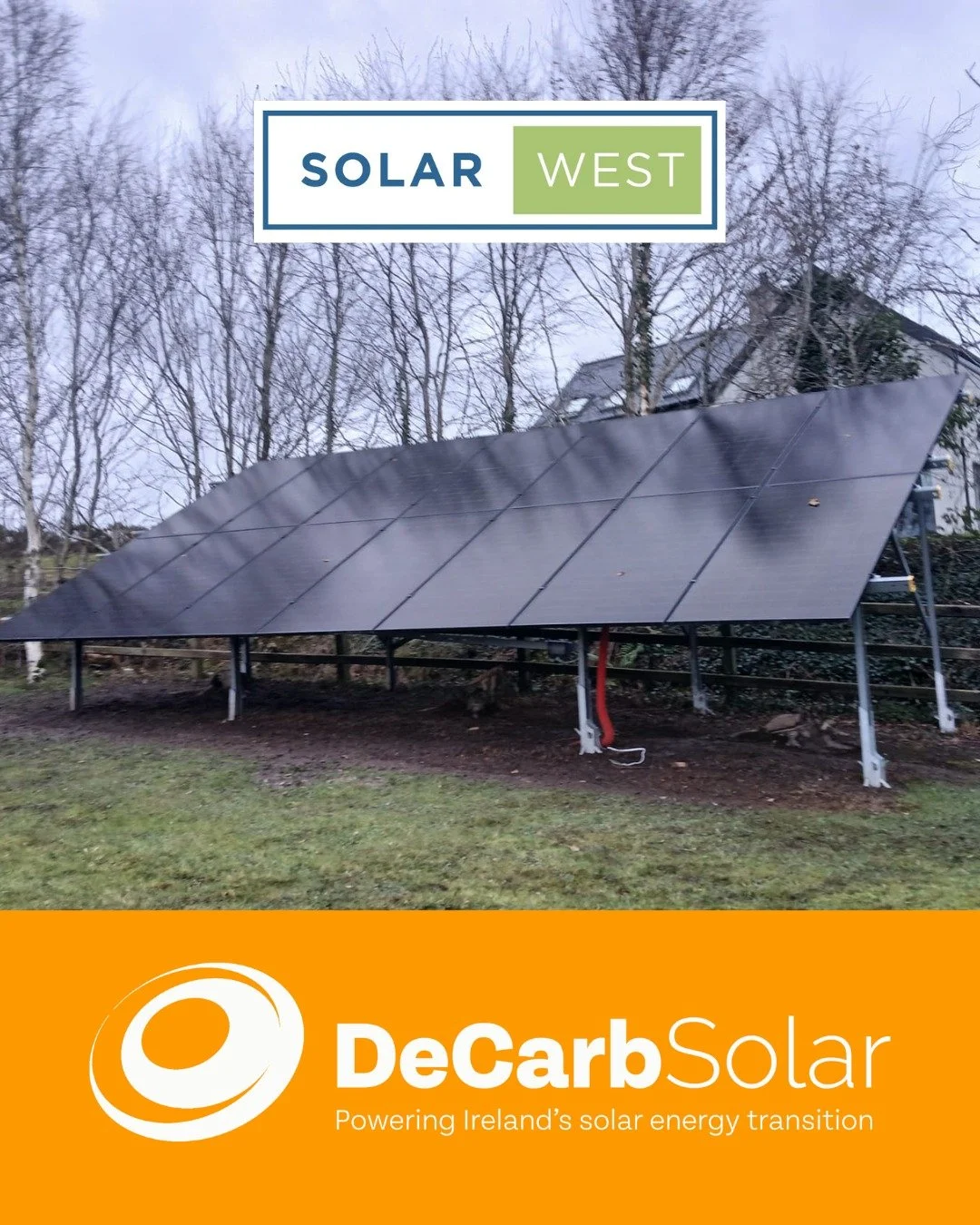 Decarb Solar is delighted to announce that black clamps are now available with our SOLARPORT systems.This photo shows the first installation using black clamps, completed by the Solarwest team in Mayo. The sleek black finish blends seamlessly with th