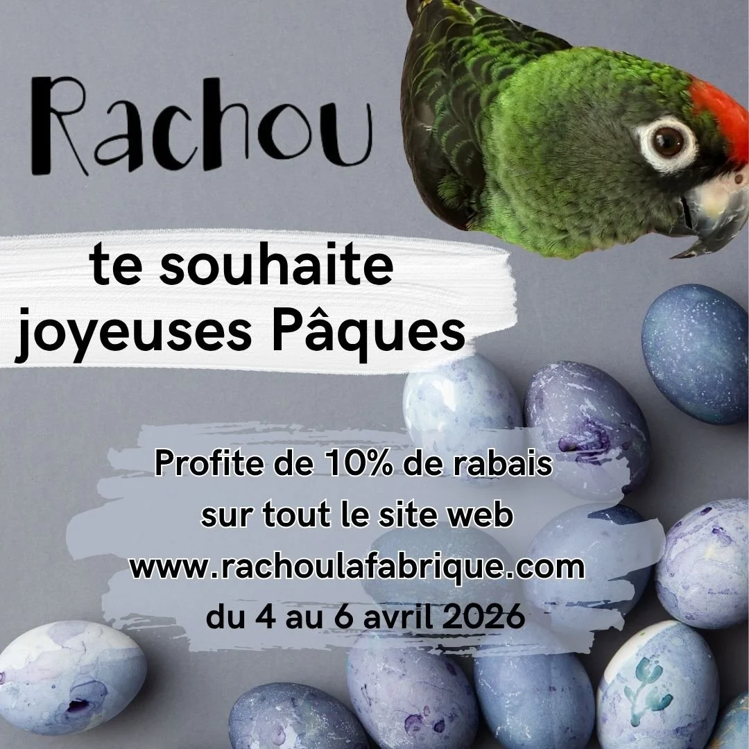 🥳Bonne nouvelle! En plus du retour de la livraison locale gratuite, Rachou t'offre 10% de rabais sur tout pour la longue fin de semaine 🐰🐣
&Ccedil;a fait un moment qu'il y a eu un rabais admissible pour tous, donc il est temps d'en profiter! 
Il n