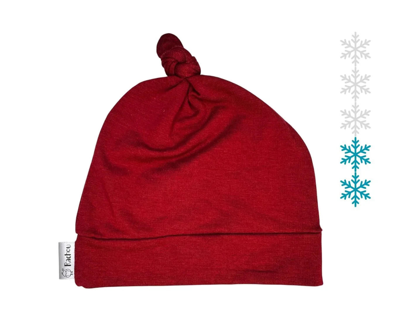 Bonnet à noeud en tricot de bambou Rouge