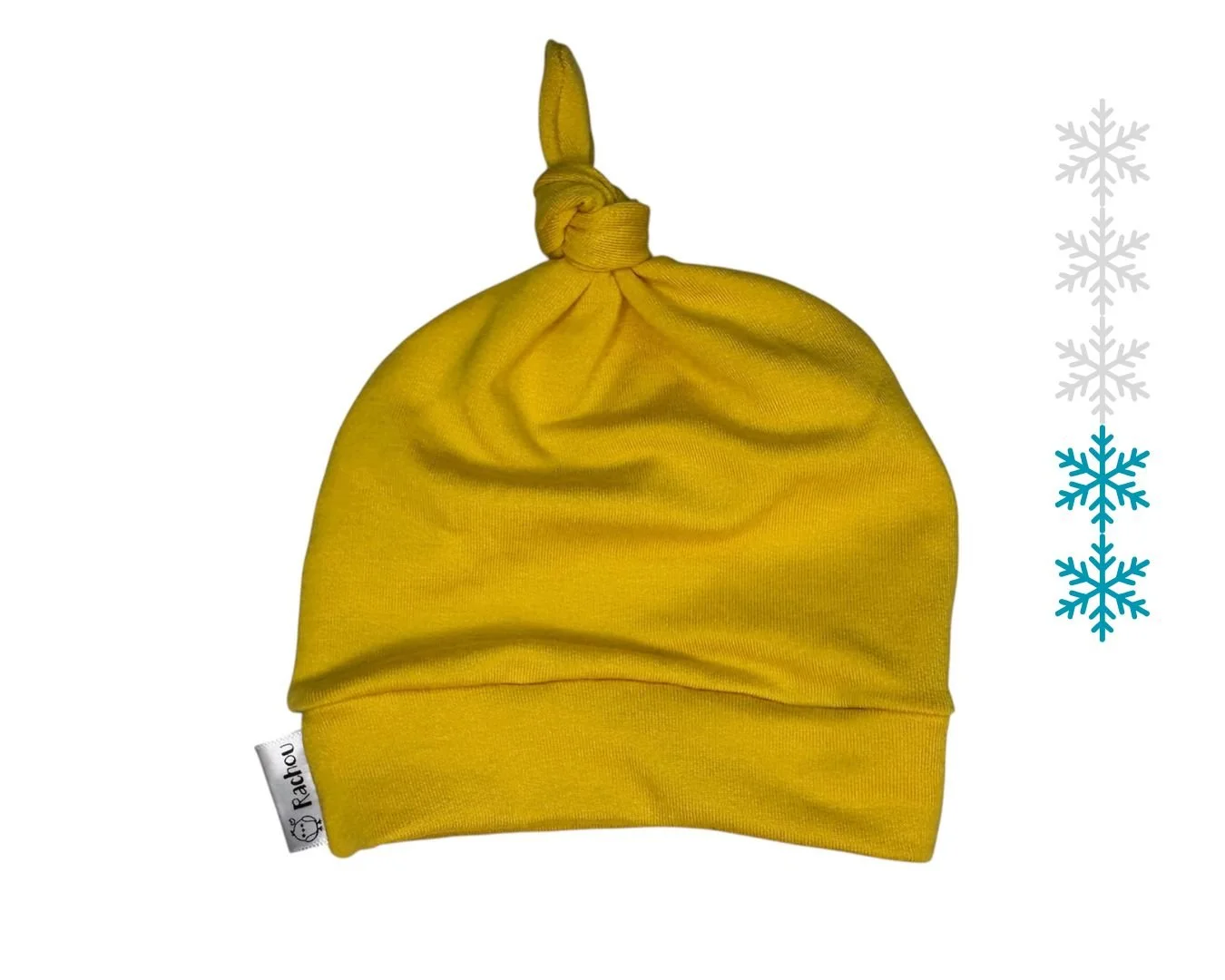 Bonnet à noeud en tricot de bambou Jaune