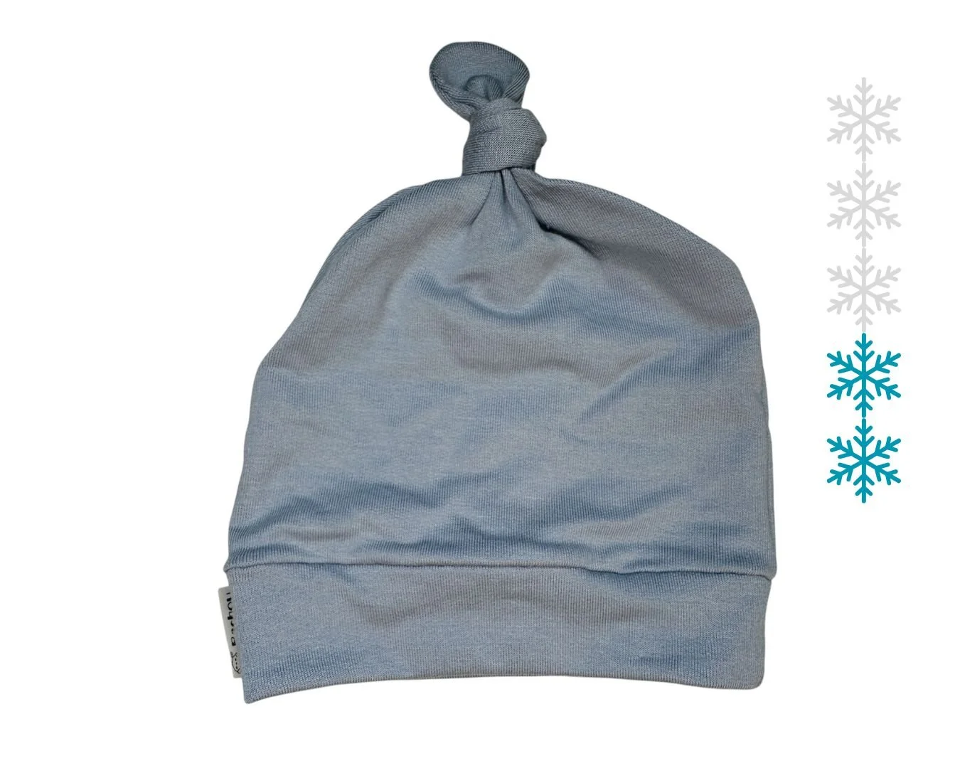 Bonnet à noeud en tricot de bambou Bleu pâle