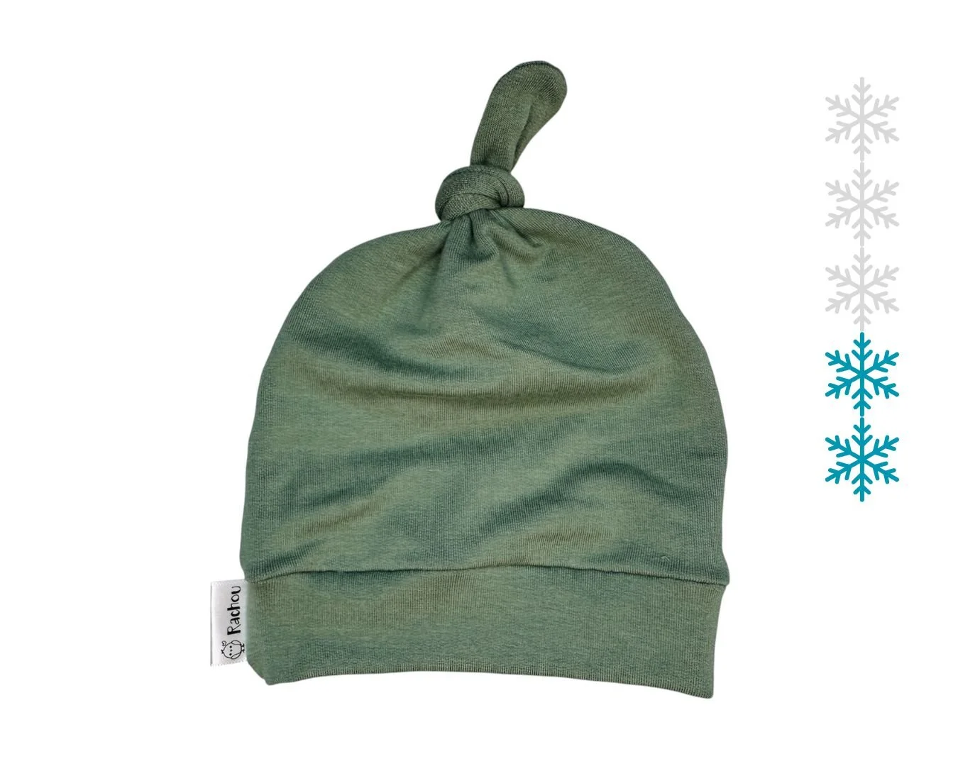Bonnet à noeud en tricot de bambou Sauge