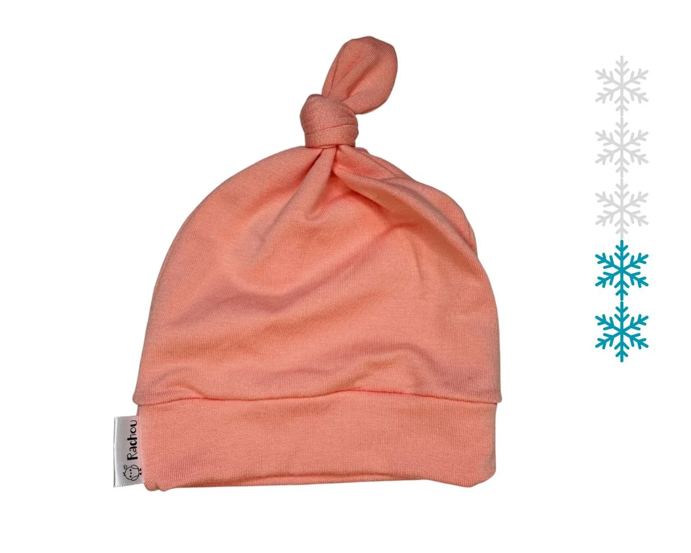 Bonnet à noeud en tricot de bambou Rose