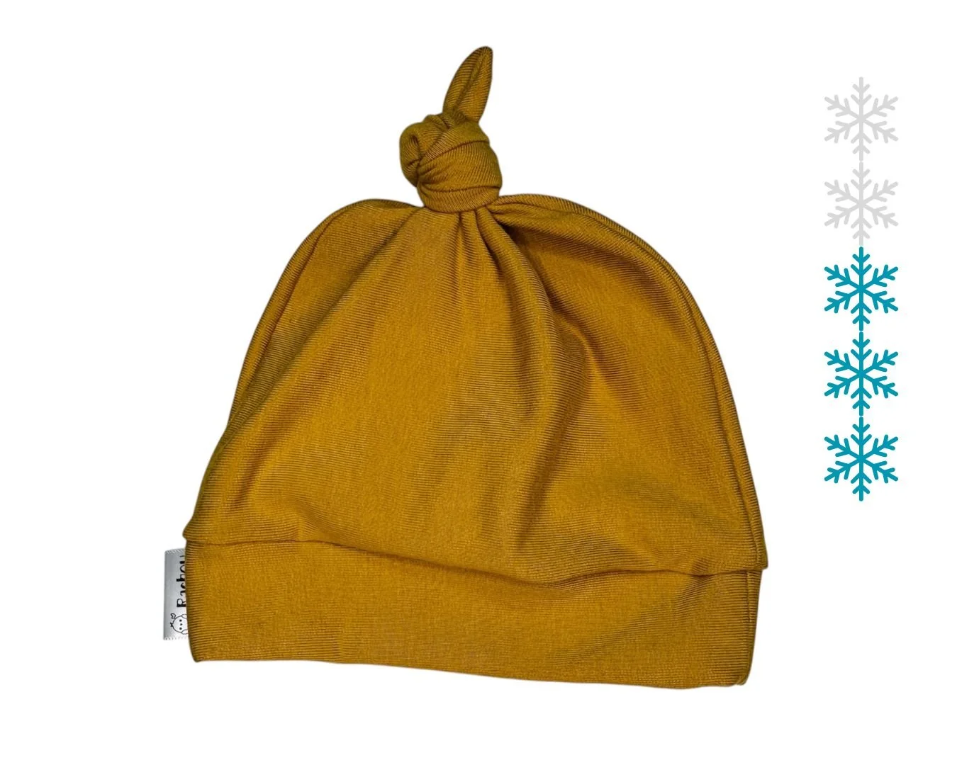 Bonnet à noeud en coton ouaté de bambou Moutarde