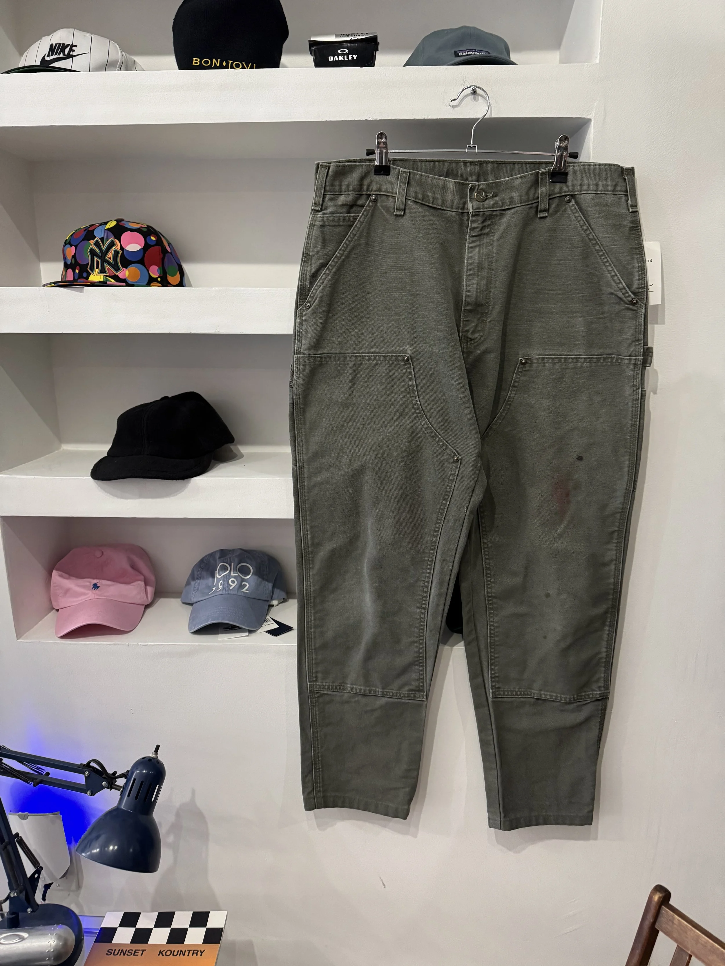 carhartt green double knee pants