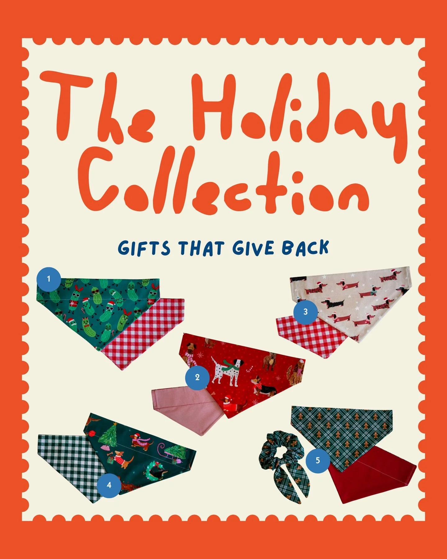 🎄The Holiday Collection!🎄

This little collection means a lot to us 🧡
Click the link in our bio to get a closer look! 
  1. Christmas in a Pickle 
  2. Holiday Red-dy
  3. Christmas Weiners 
  4. Santa&rsquo;s Little Yelper 
  5. Gingerbread Tarta