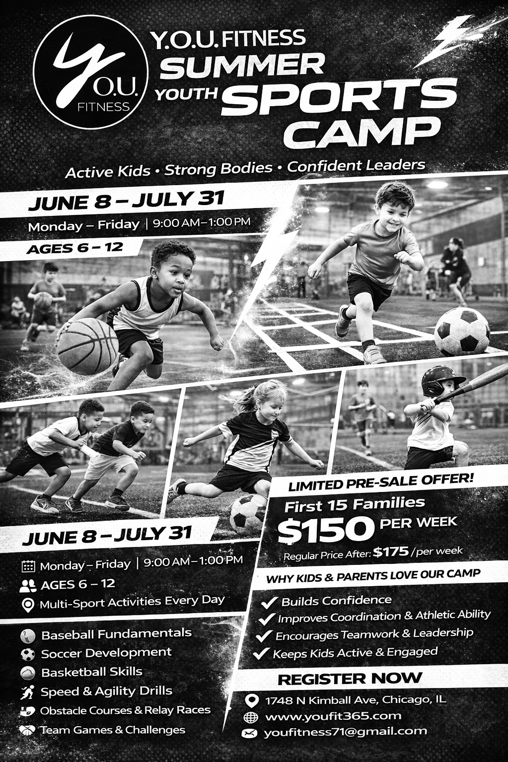 Flyer with details for the youth summer camp