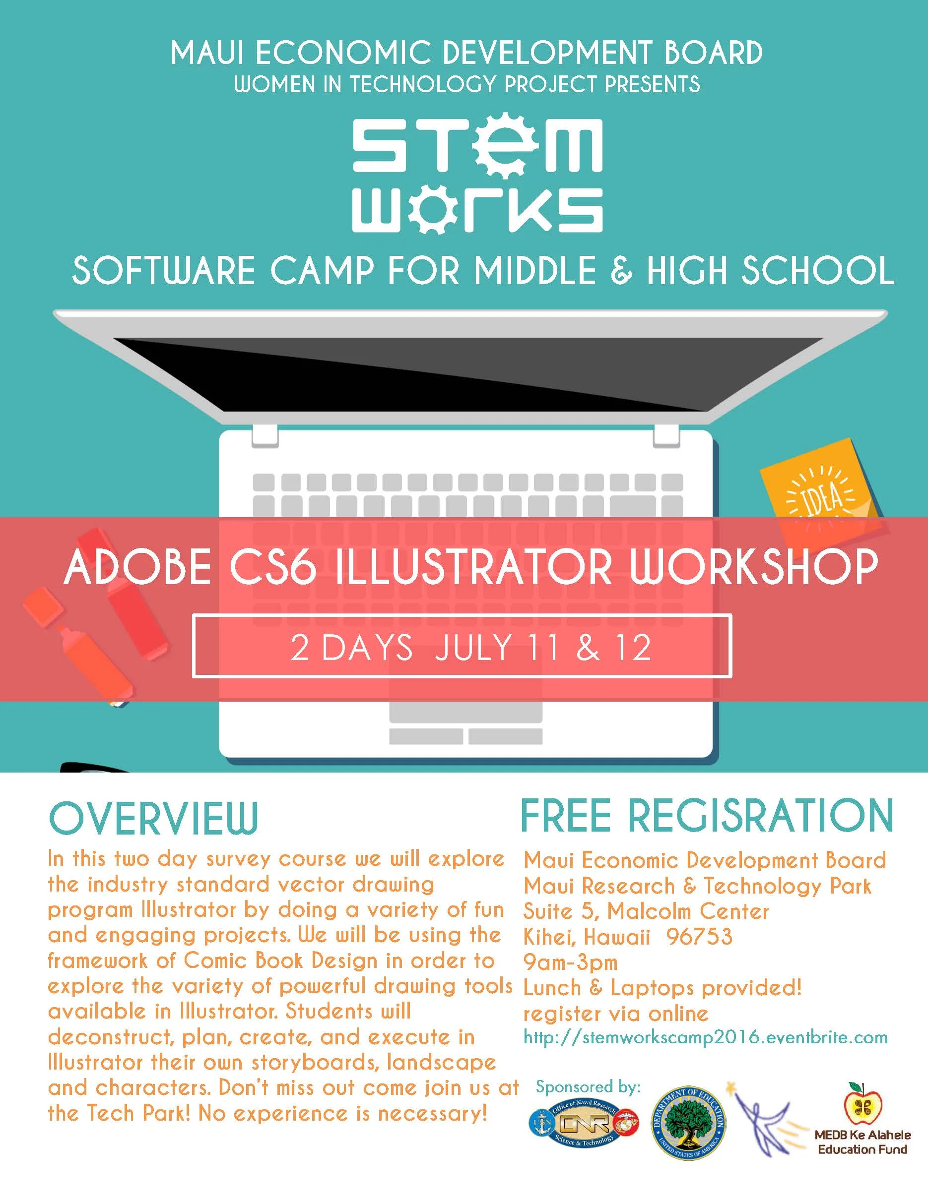 STEMworks Software Camp 2016 at the Maui Tech Park
