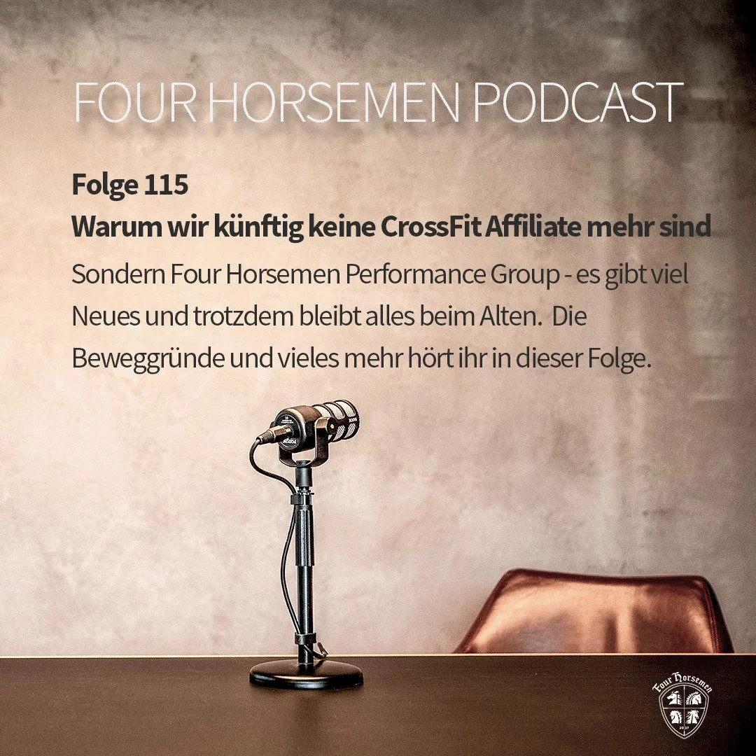 CrossFit Four Horsemen wird

🔥🔥🔥Four Horsemen - Human Performance Group🔥🔥🔥

Wir sind ab dem 1. September kein CrossFit Affiliate mehr

Nach acht Jahren unter dem CrossFit-Banner haben wir uns dazu entschieden, ab dem 01.09. unseren eigenen Weg 