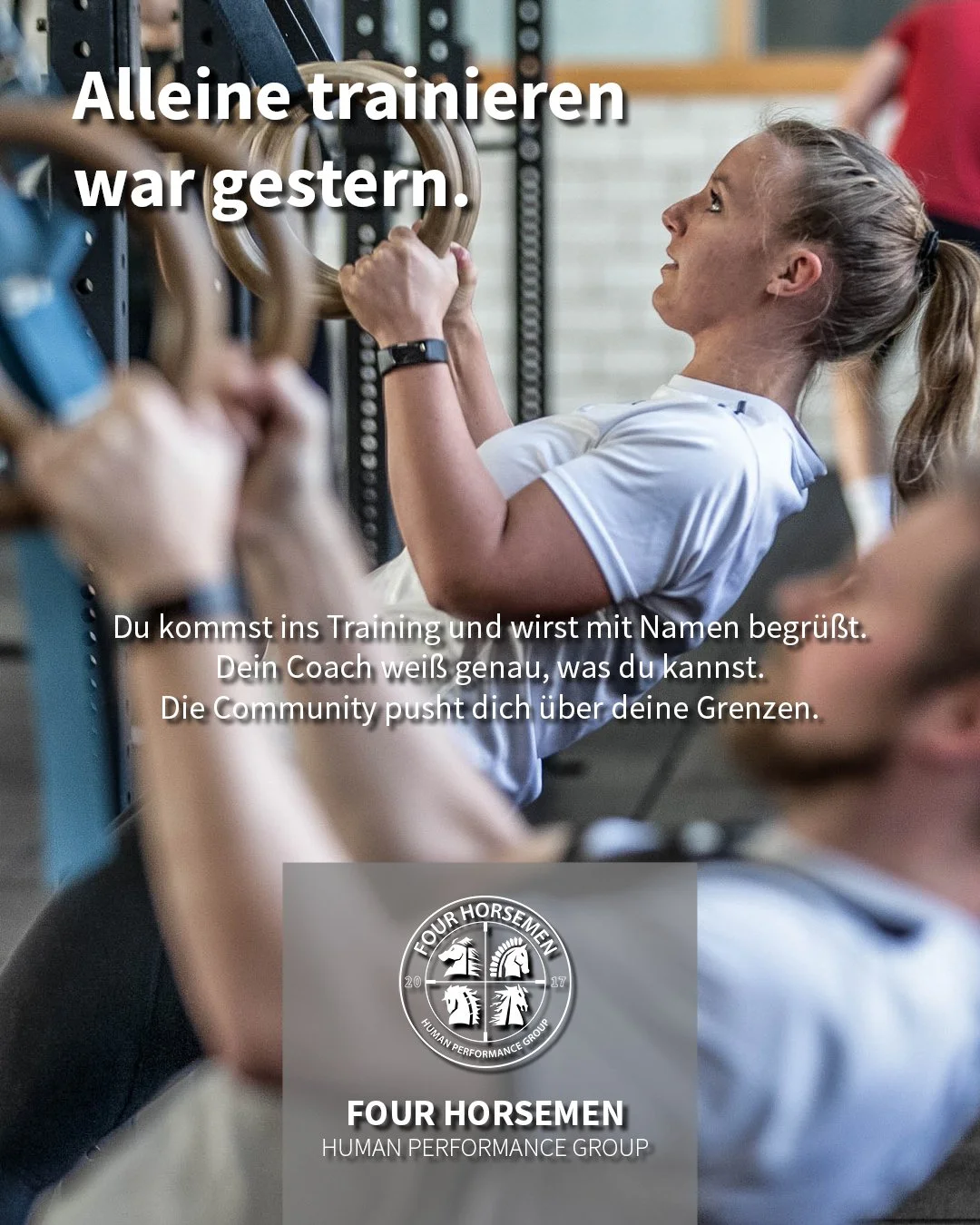 Stell dir vor, du kommst ins Training und wirst direkt abgeholt.

Dein Coach wei&szlig; genau, was deine St&auml;rken und Schw&auml;chen sind.

Es wird auf auf deine Technik geachtet.

Und die Four Horsemen Crew und der Coach sorgt daf&uuml;r, dass d
