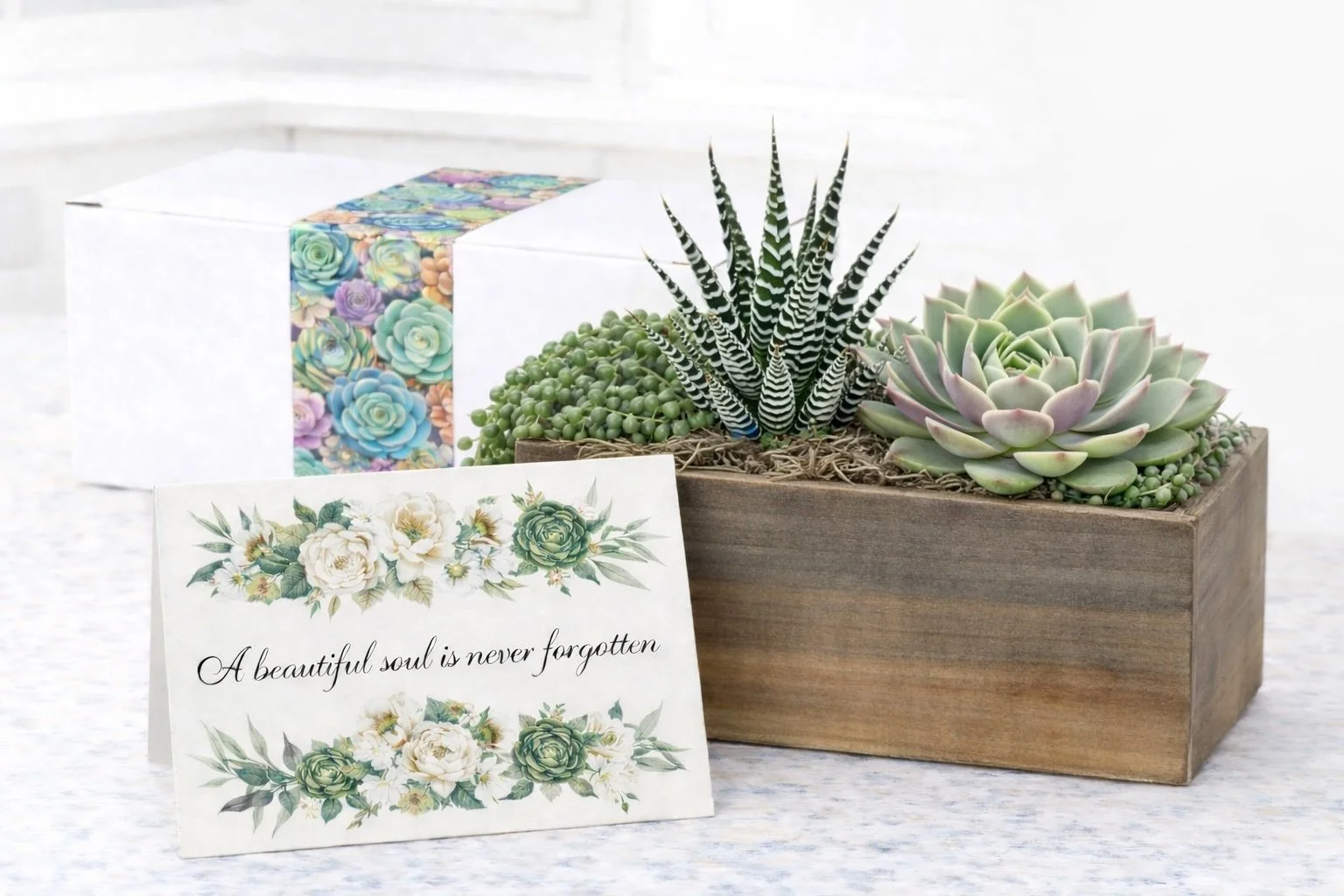 A Beautiful Soul Is Never Forgotten | Succulent Gift With Personalized Card
