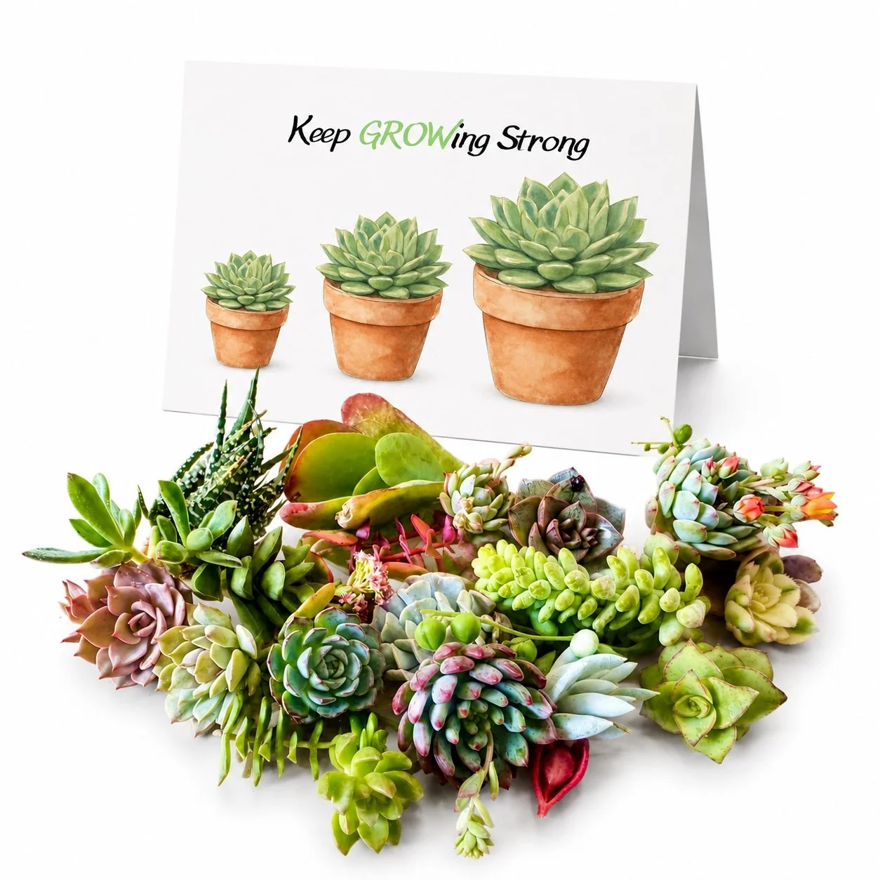 Get Well Soon Gift - Succulent Cuttings | Keep GROWing Stronger