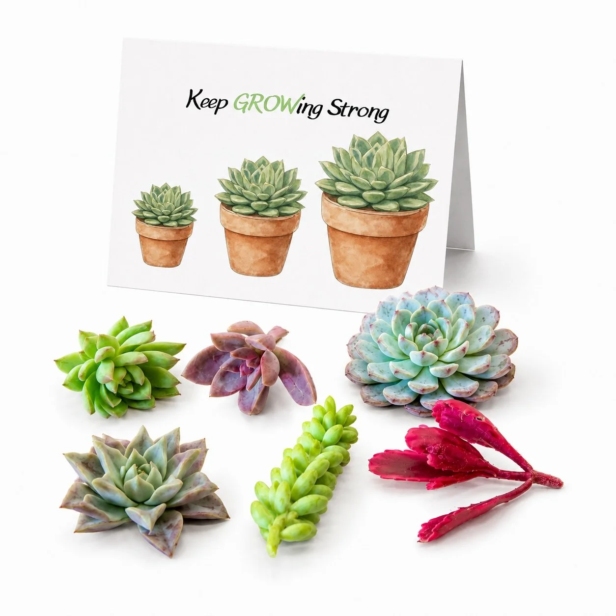 Keep GROWing Stronger | Succulent Cuttings Gift