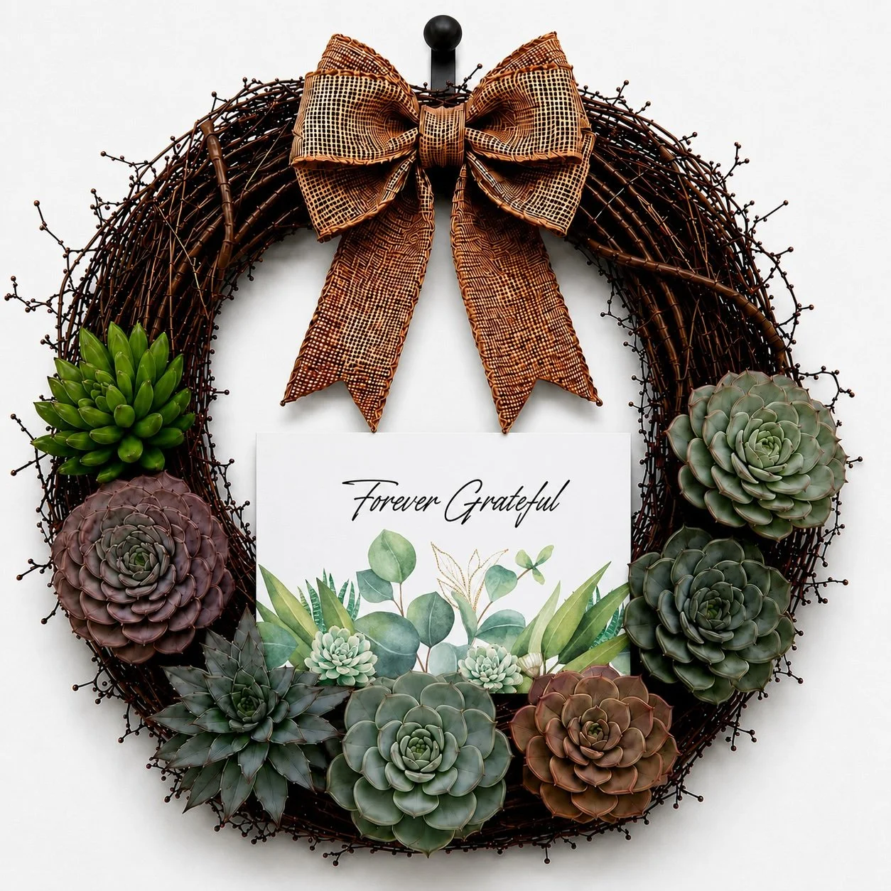 Unique Thank You Gift - Succulent Wreath | Forever Grateful