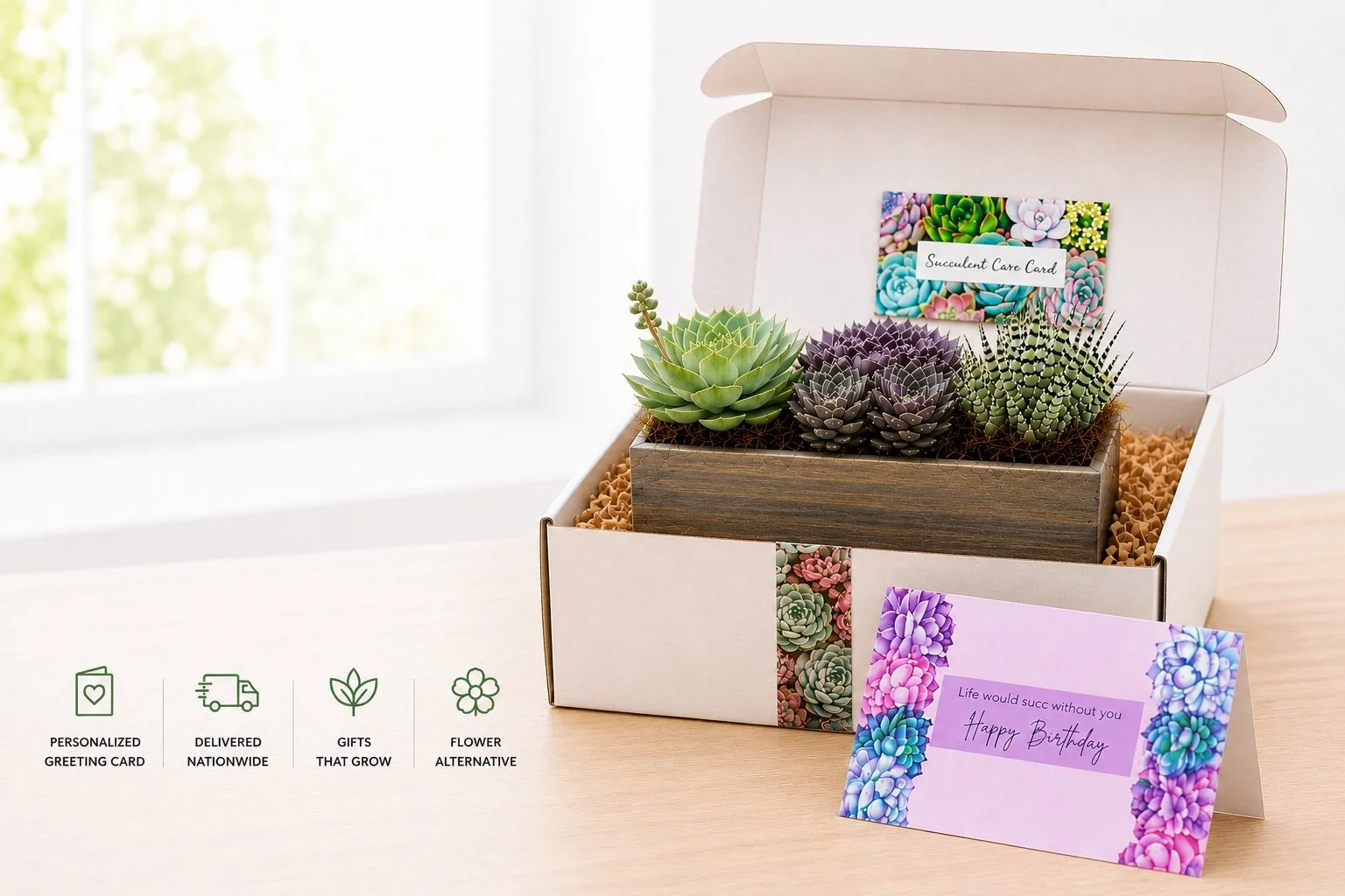 Succulent Gifts that grow a great alternative to sending flowers.