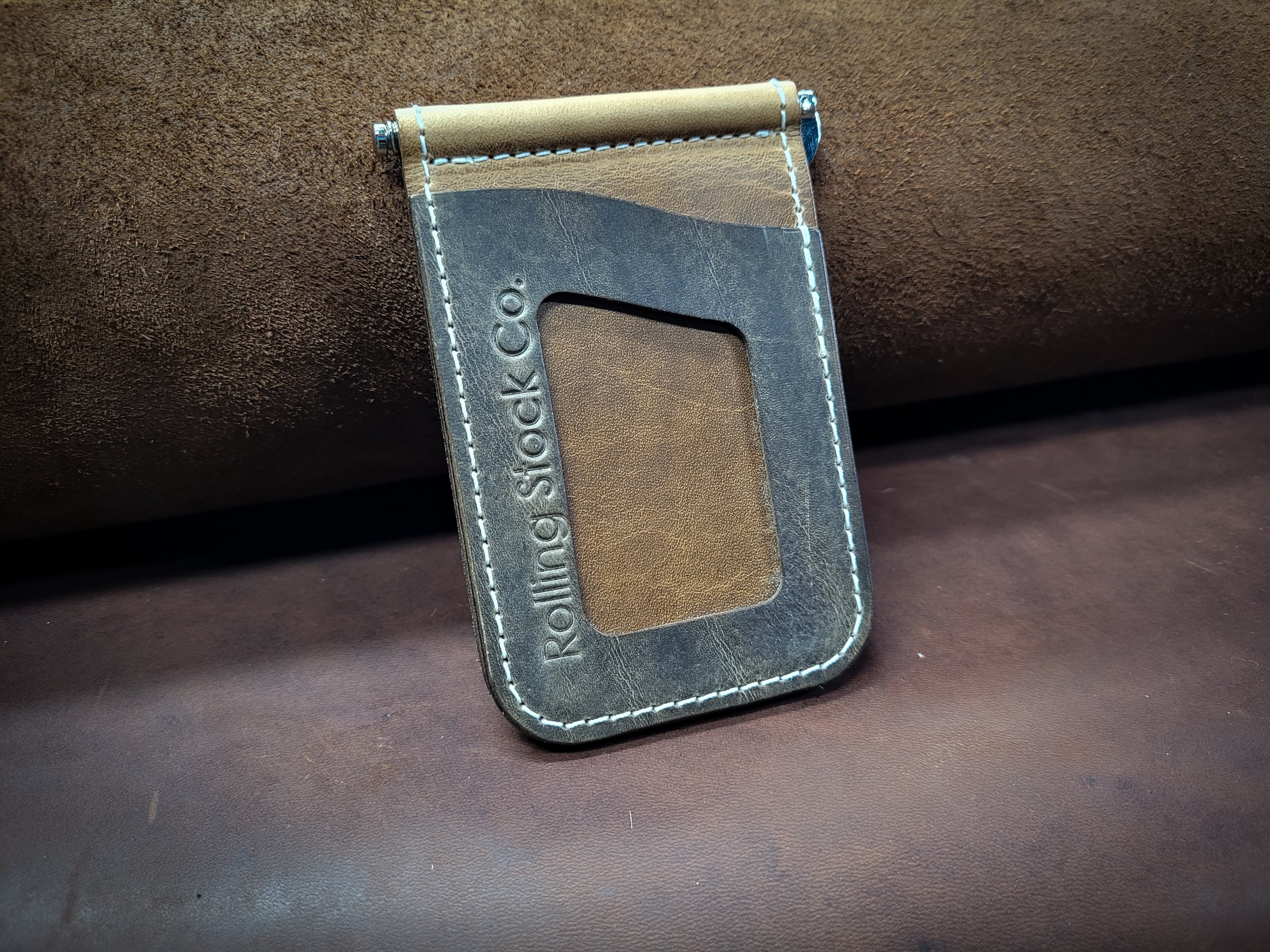 The Original Erie Money Clip - Taupe with Steel Pockets