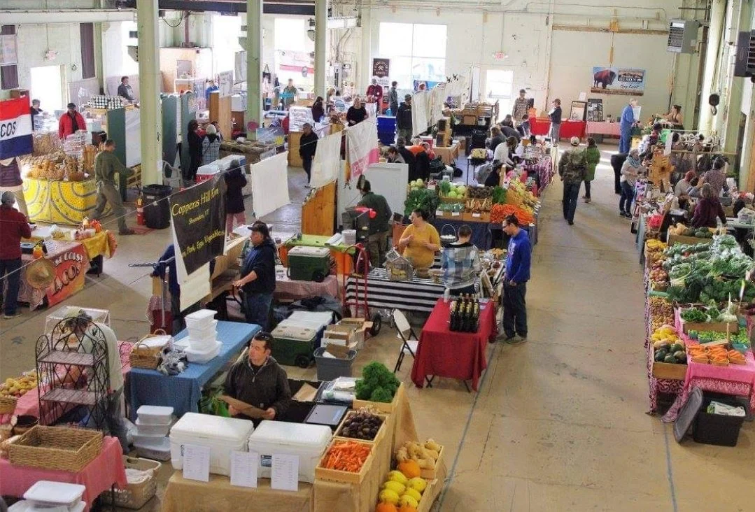An aerial view of the Vermont Farmers Food Center indoor market.