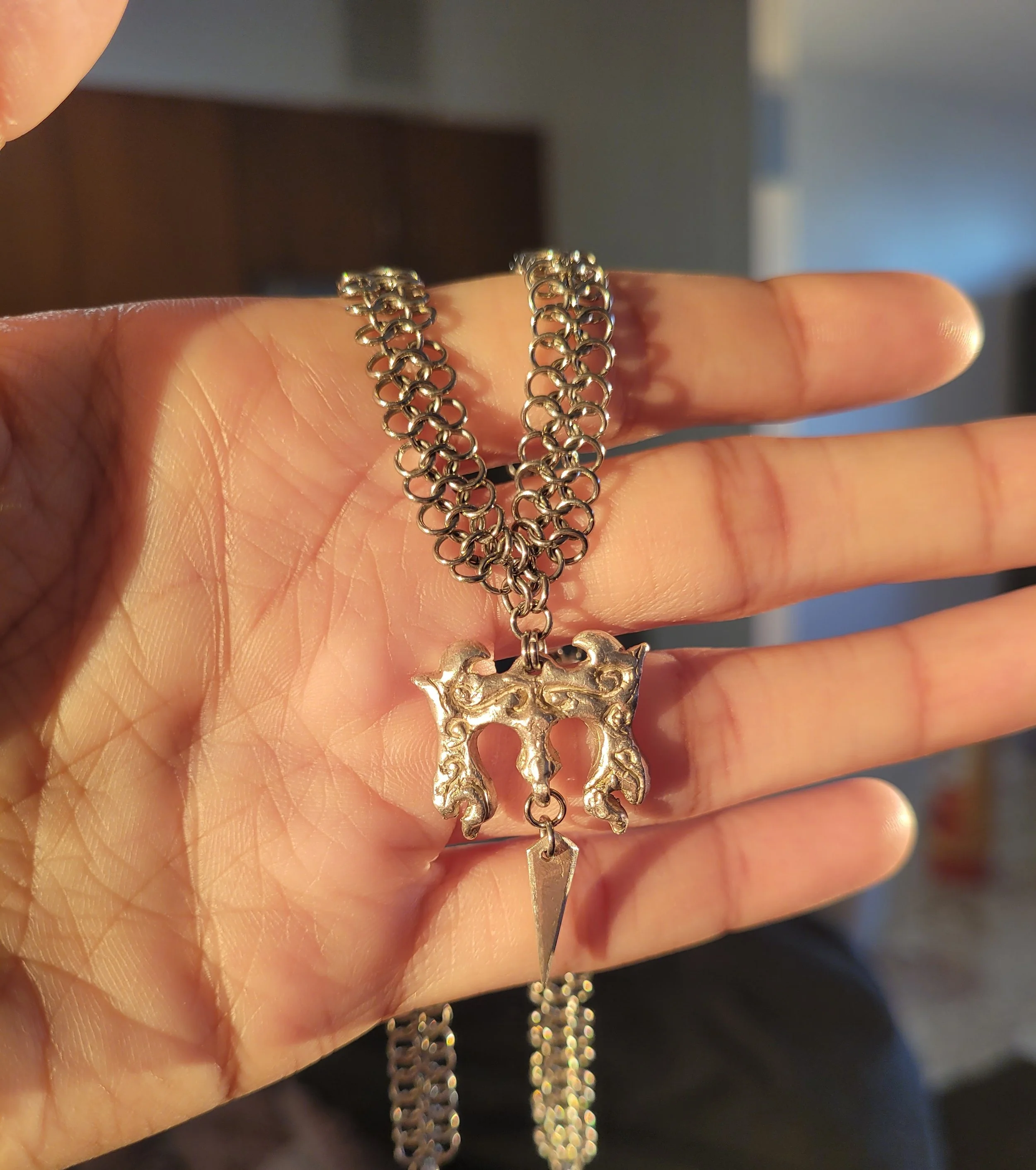 Chainmail Pendant Necklace