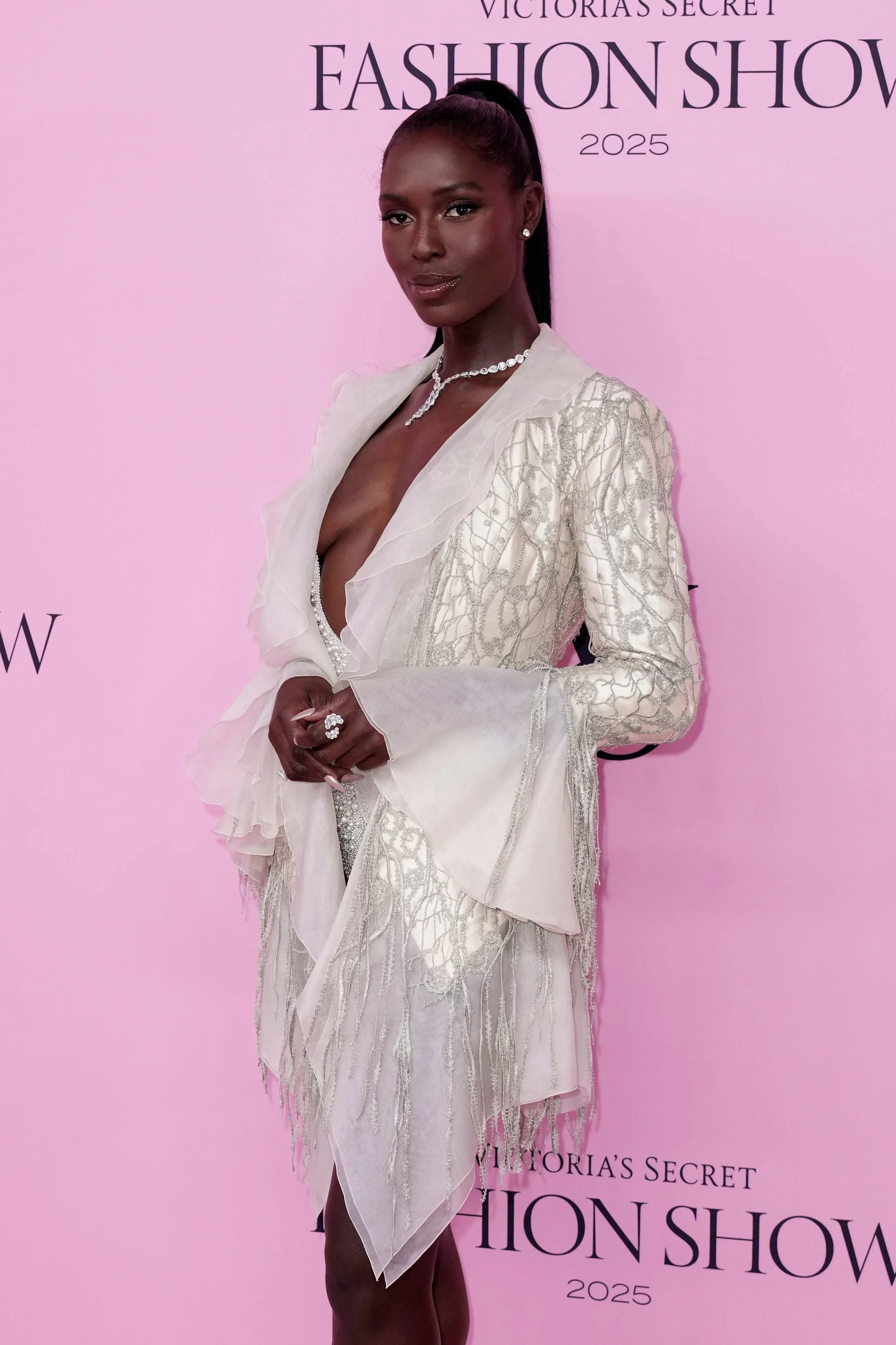 Jodie Turner-Smith wearing archival Georges Chakra Couture at the Victoria’s Secret Fashion Show.