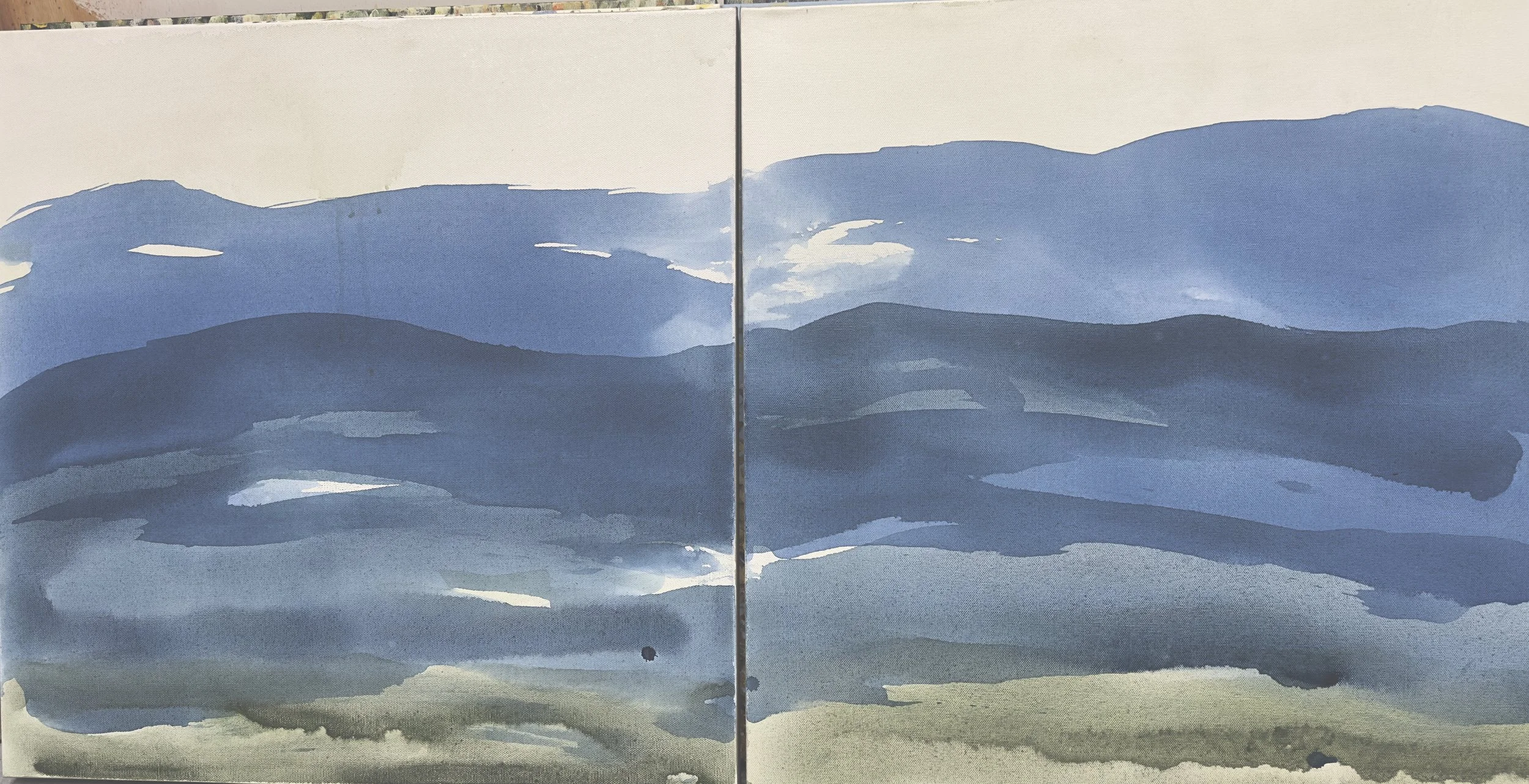 48" by 24" on canvas (diptych)