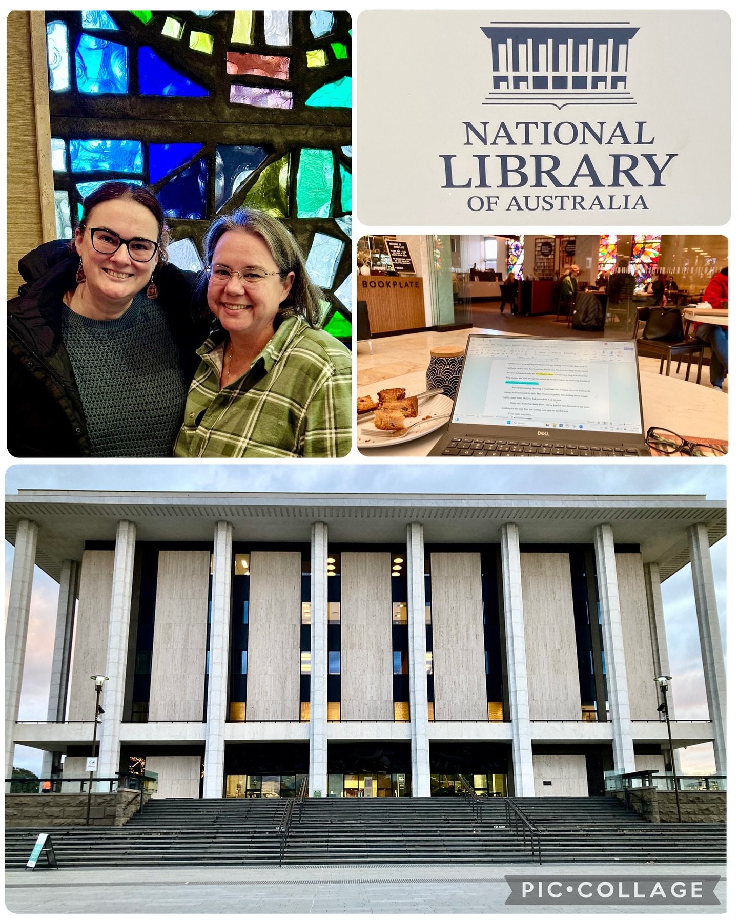 Spent today working and chatting (perhaps more of the latter) at @nationallibraryaus with my dear friend @emmagreyauthor . The last time I was in the NLA, Miss 19 was in primary school and I was still chasing my publishing dream. Being back there tod